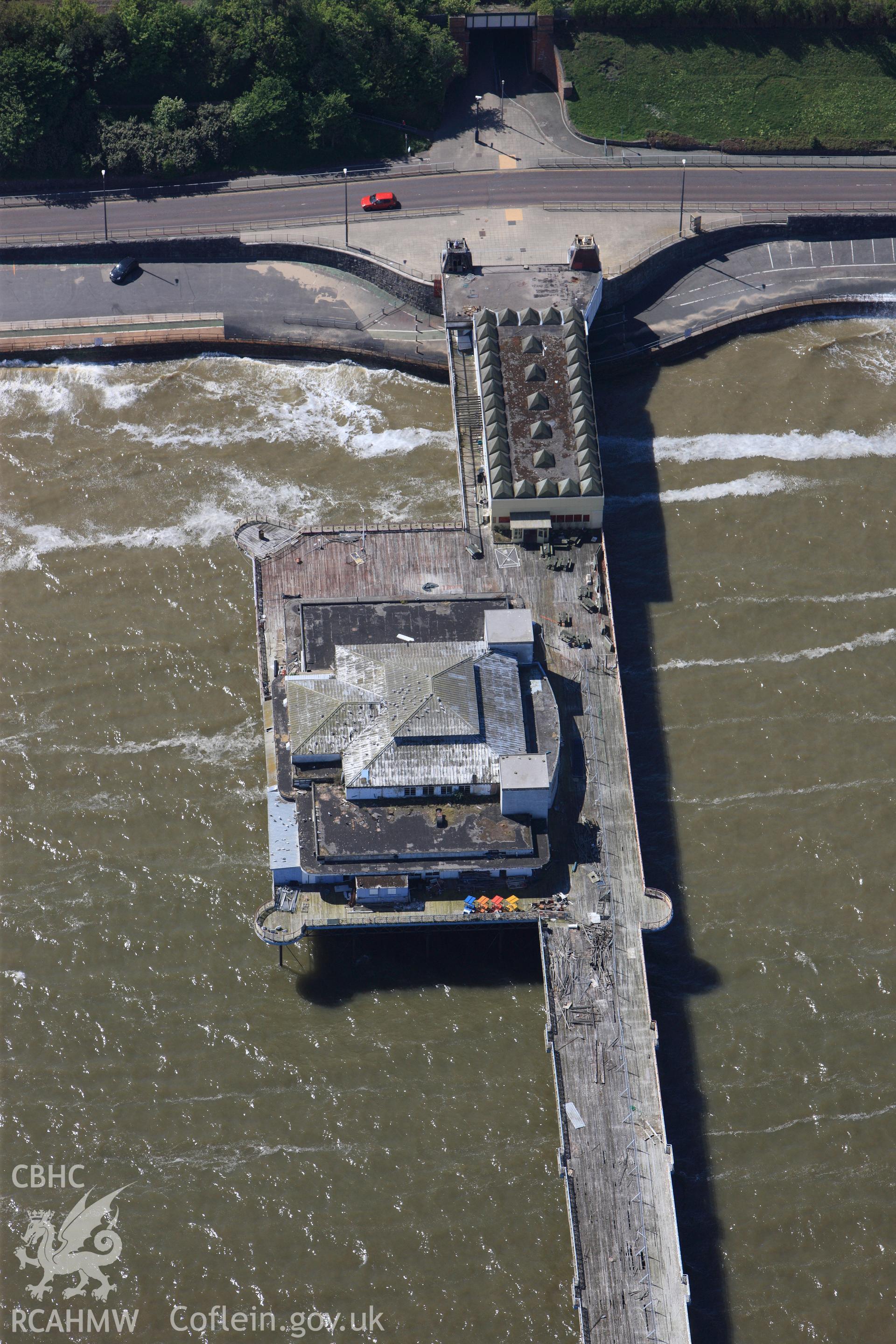 RCAHMW colour oblique photograph of Victoria Pier and Pavillion, Colwyn Bay. Taken by Toby Driver on 03/05/2011.