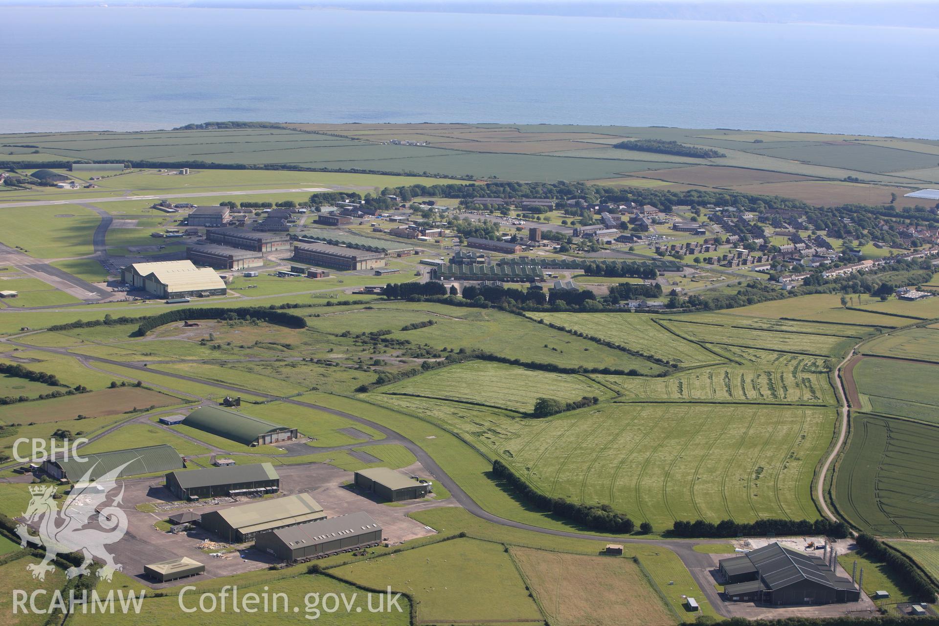 RCAHMW colour oblique photograph of St Athan airfield. Taken by Toby Driver on 13/06/2011.