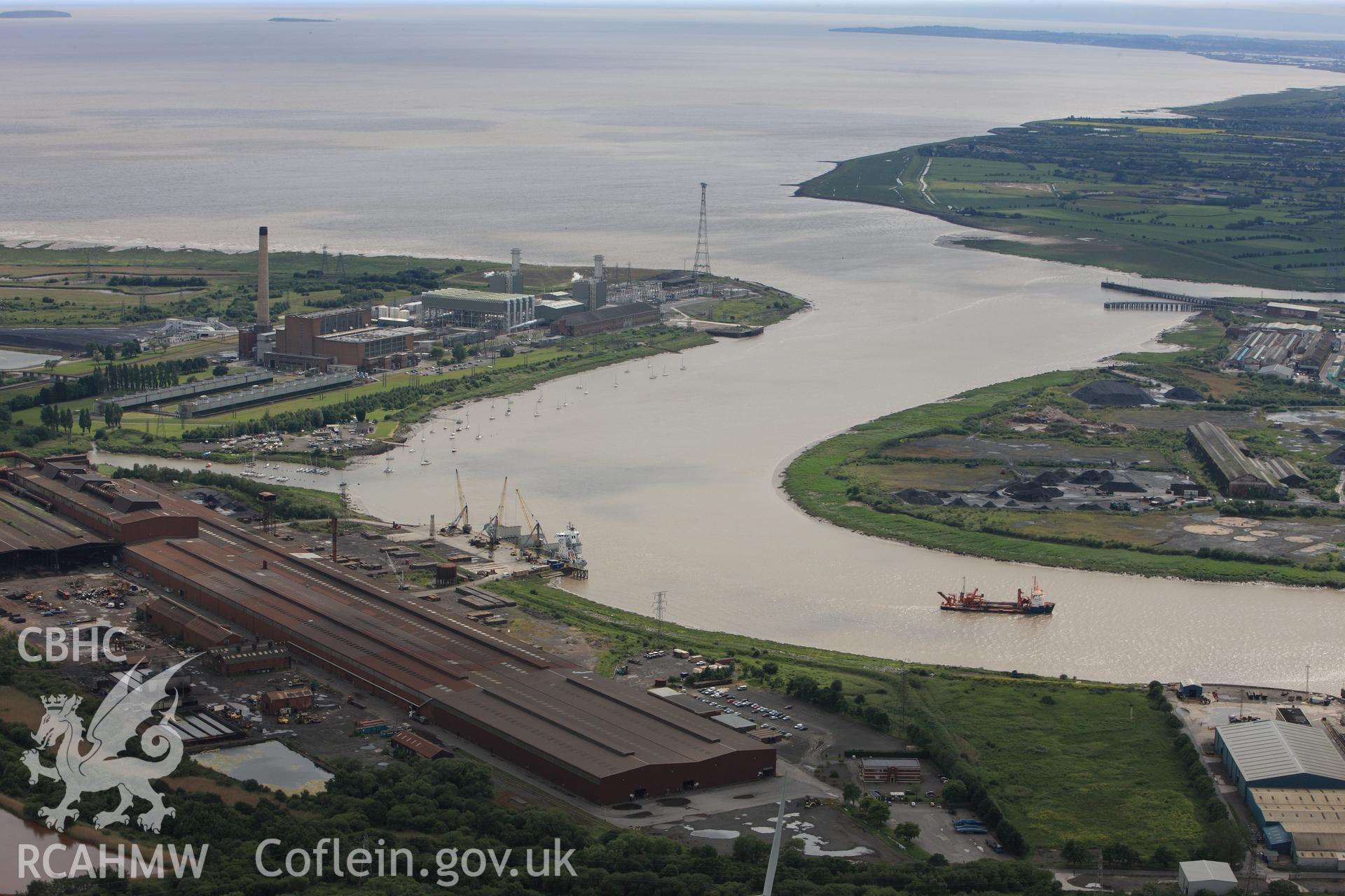 RCAHMW colour oblique photograph of Newport power station. Taken by Toby Driver on 13/06/2011.