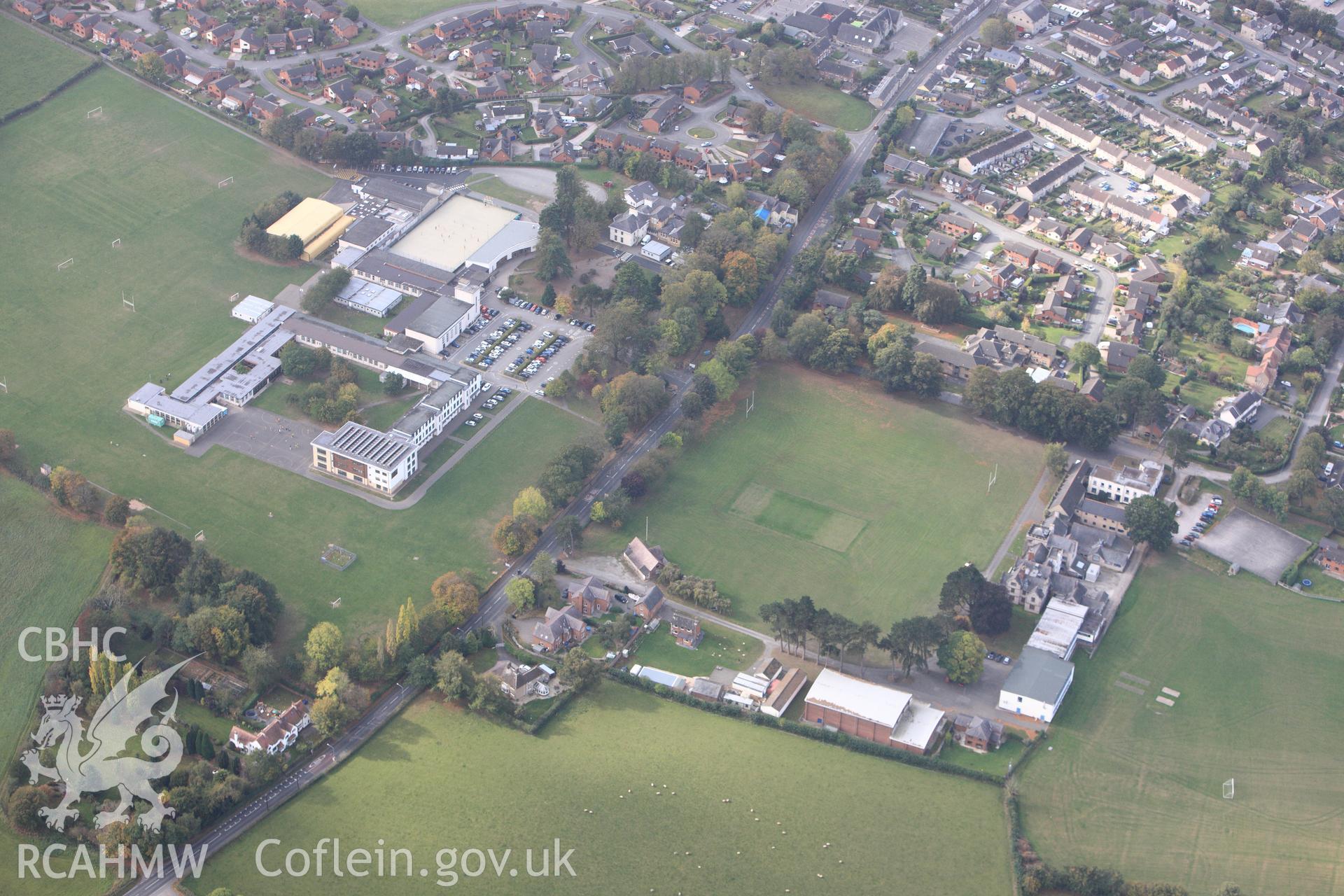 RCAHMW colour oblique photograph of Brynhyfryd School, Ruthin. Taken by Toby Driver on 04/10/2011.