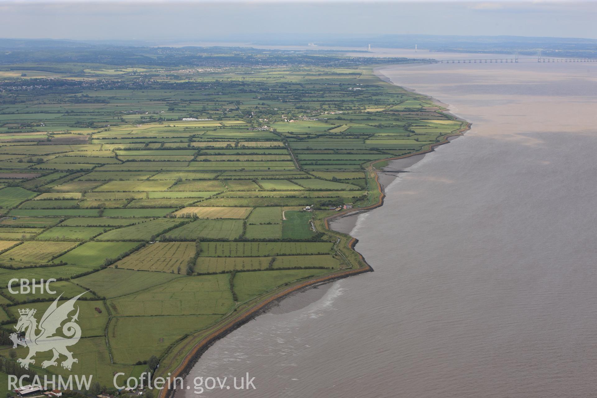 RCAHMW colour oblique photograph of Goldcliff intertidal features. Taken by Toby Driver on 13/06/2011.