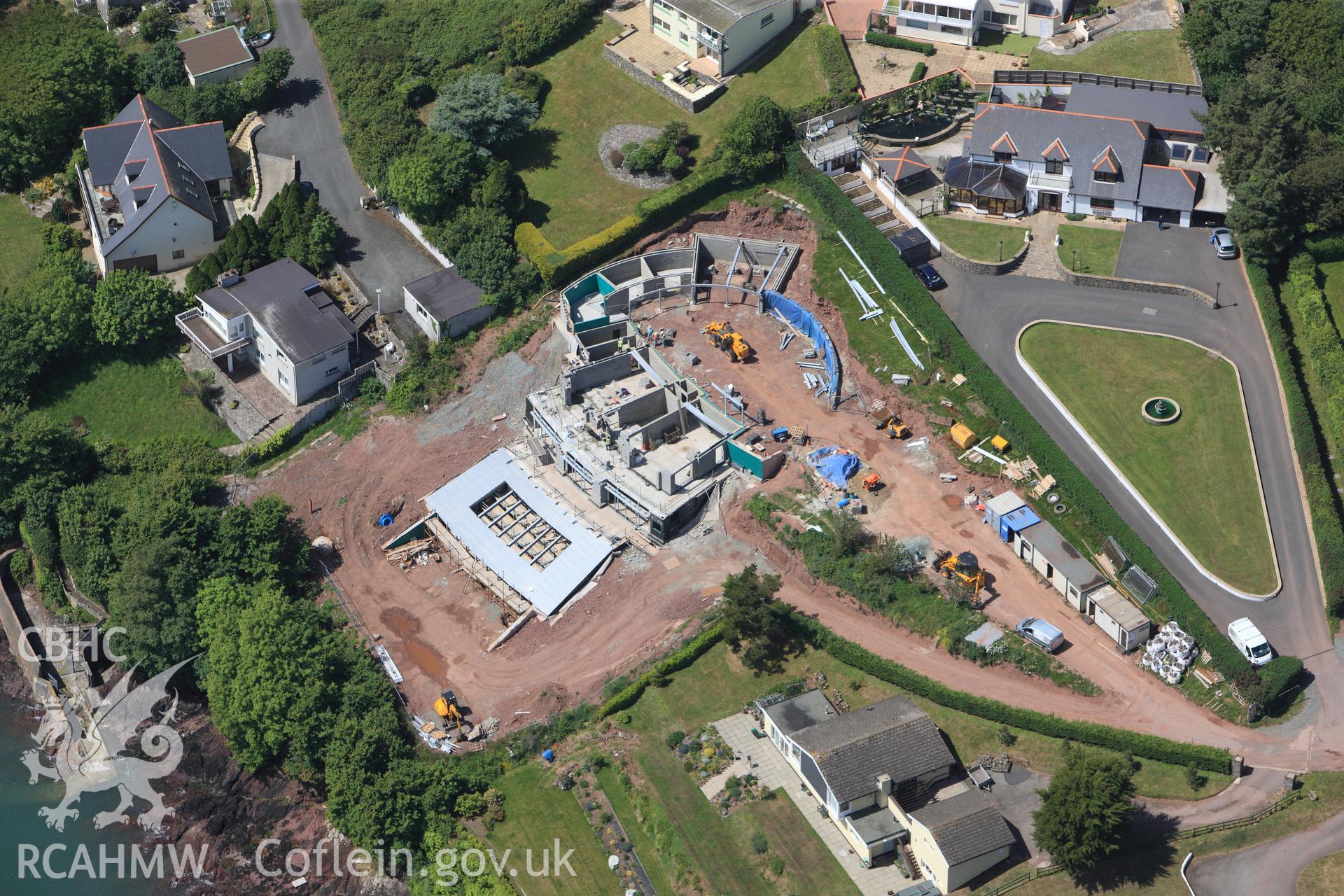 RCAHMW colour oblique photograph of House under construction, south of Glebelands Housing Estate. Taken by Toby Driver on 24/05/2011.