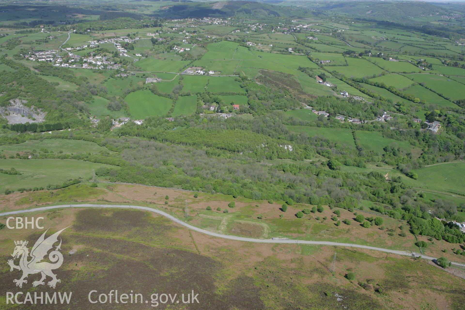 RCAHMW colour oblique photograph of Mount Road Leat, Minera. Taken by Toby Driver on 03/05/2011.