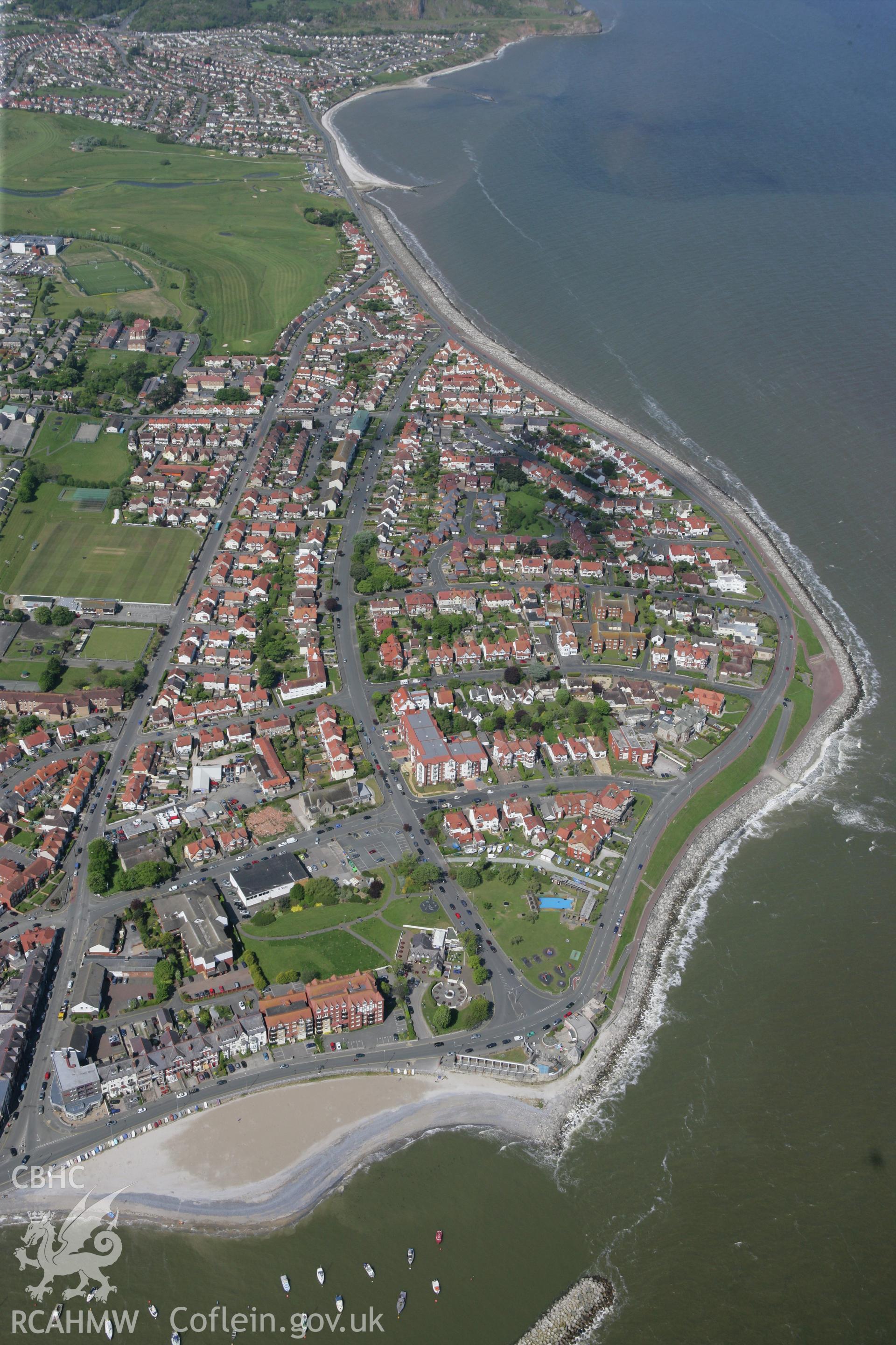 RCAHMW colour oblique photograph of Rhos-on-Sea. Taken by Toby Driver on 03/05/2011.