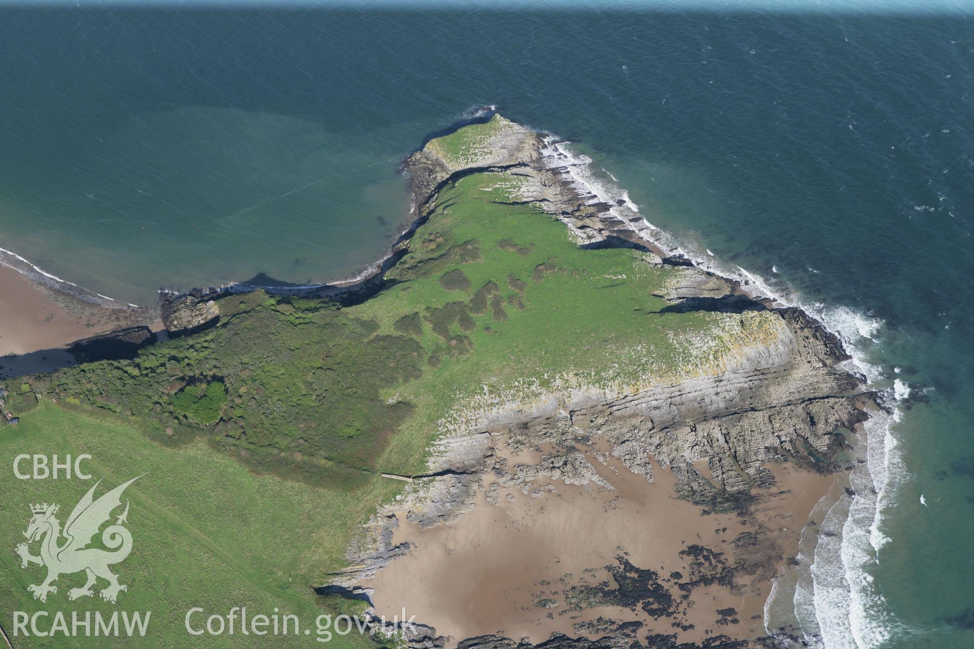 RCAHMW colour oblique photograph of Caldey Point and Daylight Rock Cave, Caldey Island. Taken by Toby Driver and Oliver Davies on 28/09/2011.