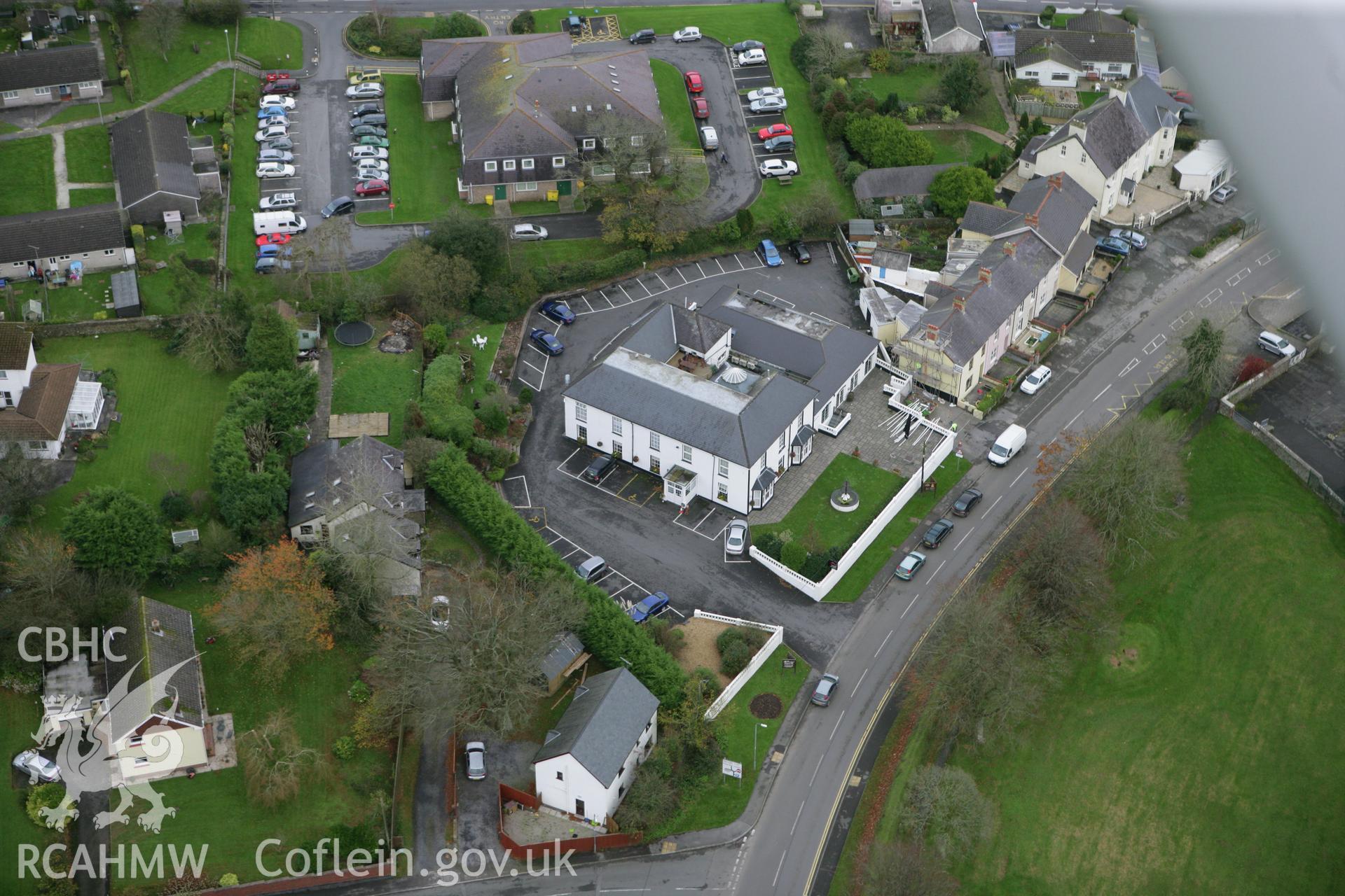 RCAHMW colour oblique photograph of Plas Hyfryd Hotel, Narberth. Taken by Toby Driver on 17/11/2011.
