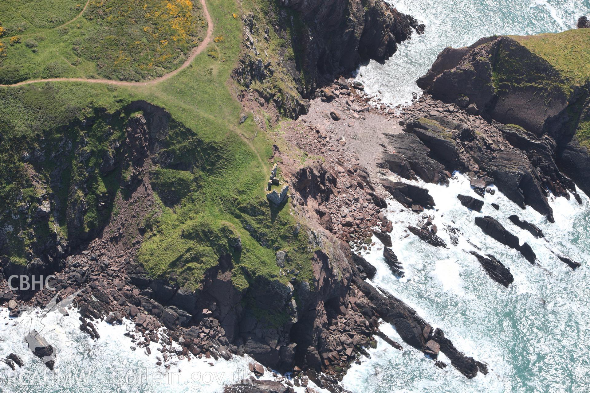 RCAHMW colour oblique photograph of East blockhouse, Angle. Taken by Toby Driver on 24/05/2011.