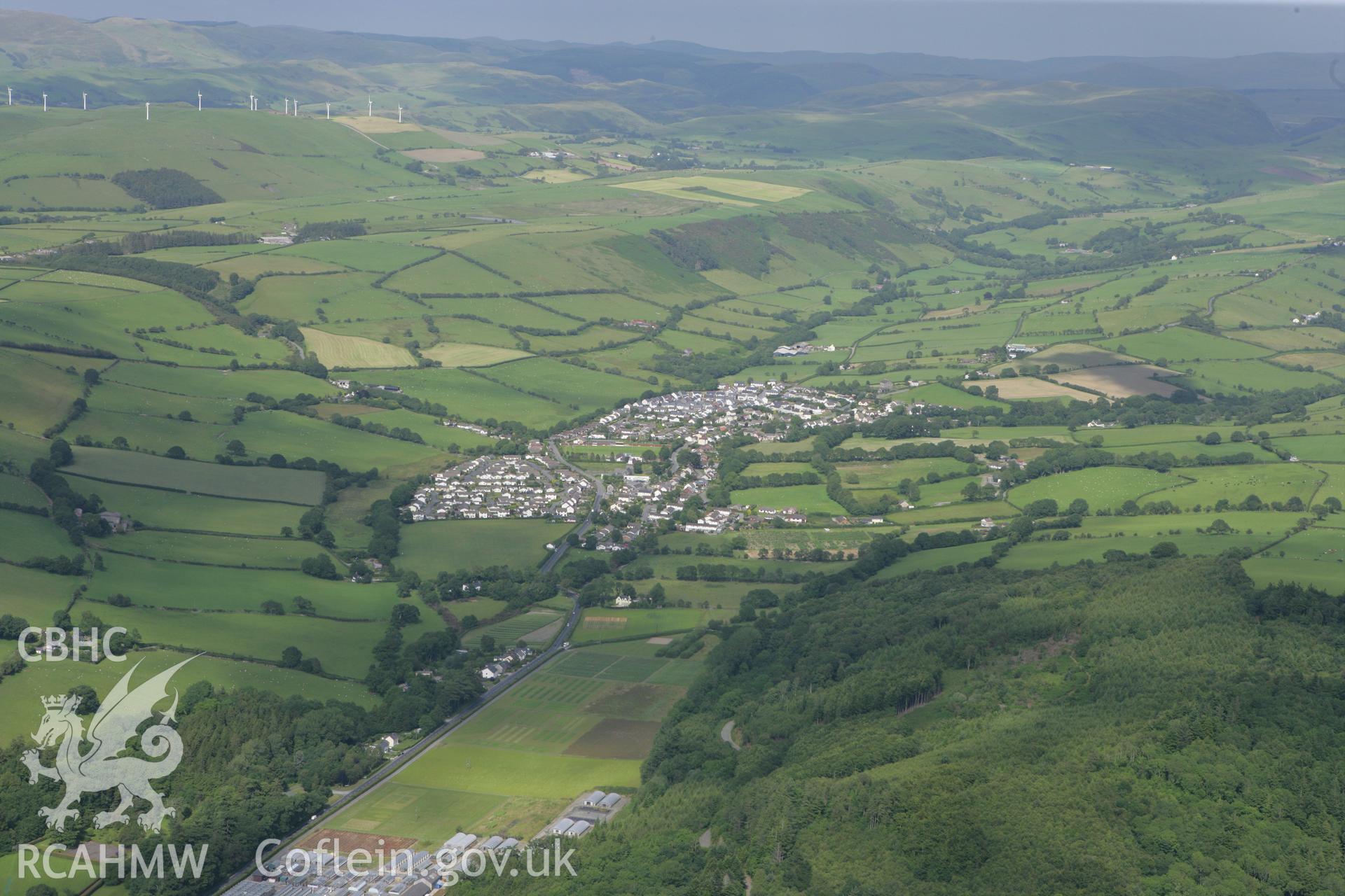 RCAHMW colour oblique photograph of Penrhyncoch village. Taken by Toby Driver and Oliver Davies on 28/06/2011.