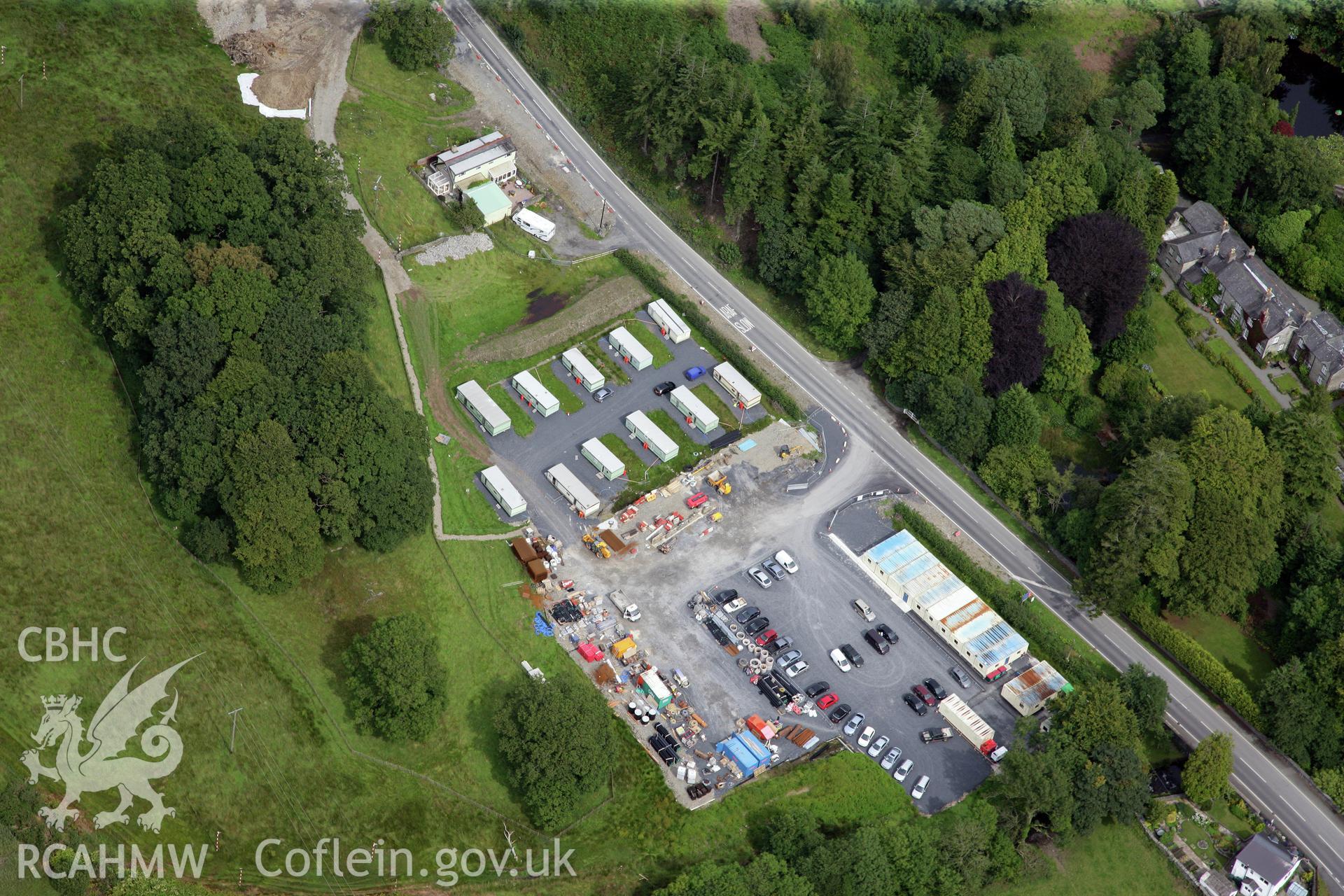 RCAHMW colour oblique photograph of Glandyfi Bends Road Improvement Scheme. Taken by Toby Driver on 17/08/2011.
