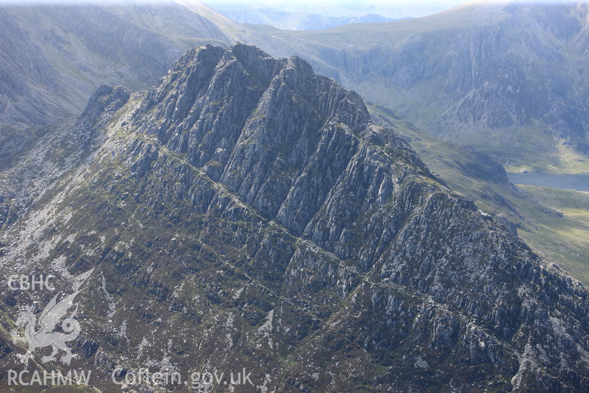 RCAHMW colour oblique photograph of Tryfan, mountain, from north-east. Taken by Toby Driver on 20/07/2011.