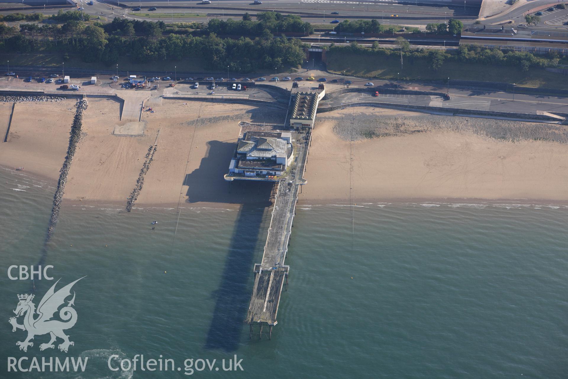 RCAHMW colour oblique photograph of Victoria Pier and pavilion. Taken by Toby Driver and Oliver Davies on 27/07/2011.