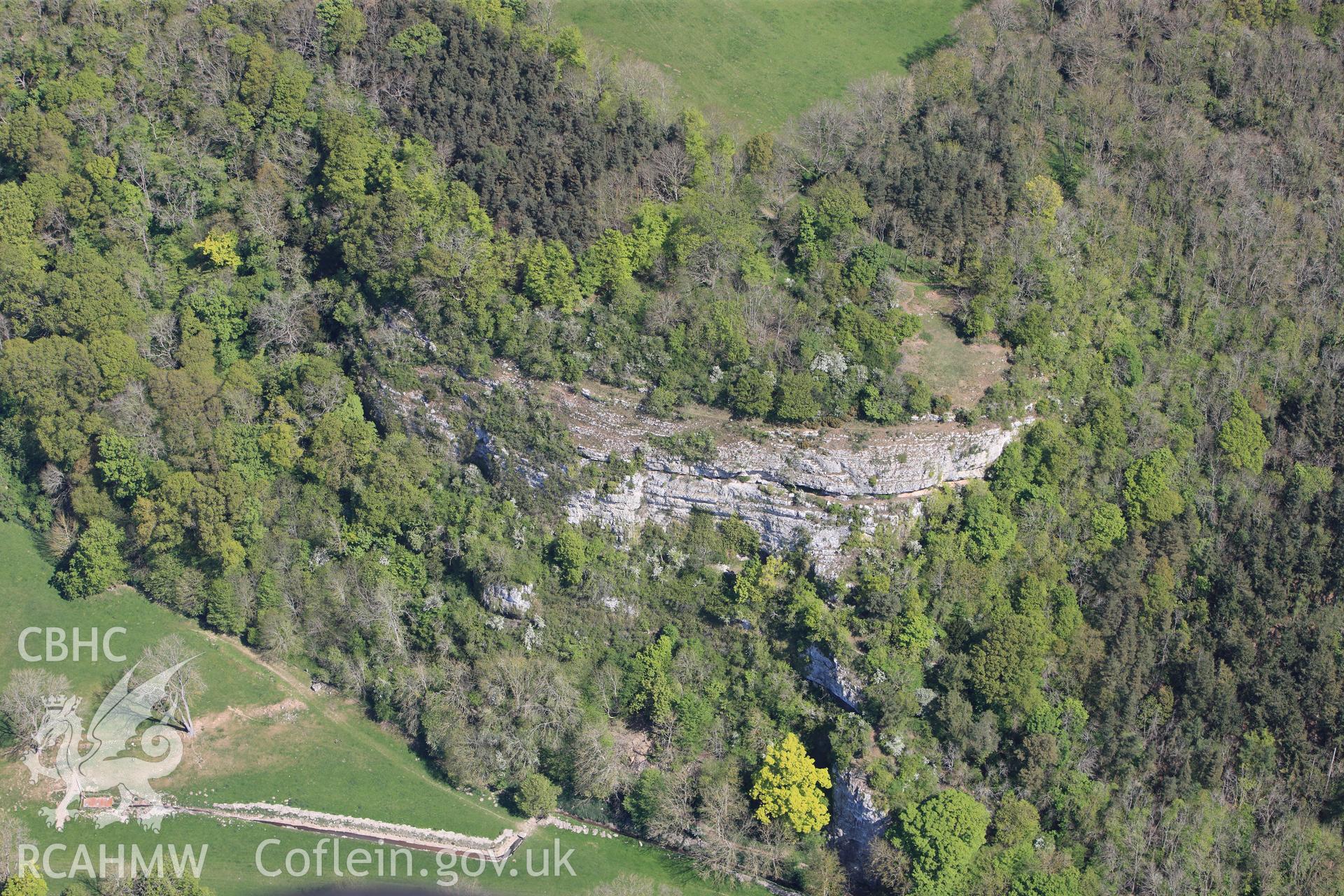 RCAHMW colour oblique photograph of Cefn Rocks Caves. Taken by Toby Driver on 03/05/2011.