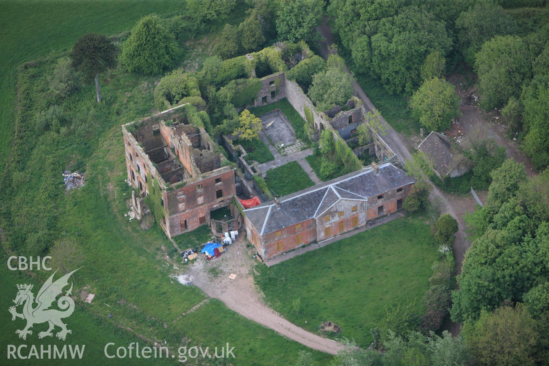 RCAHMW colour oblique photograph of Iscoed. Taken by Toby Driver and Oliver Davies on 04/05/2011.