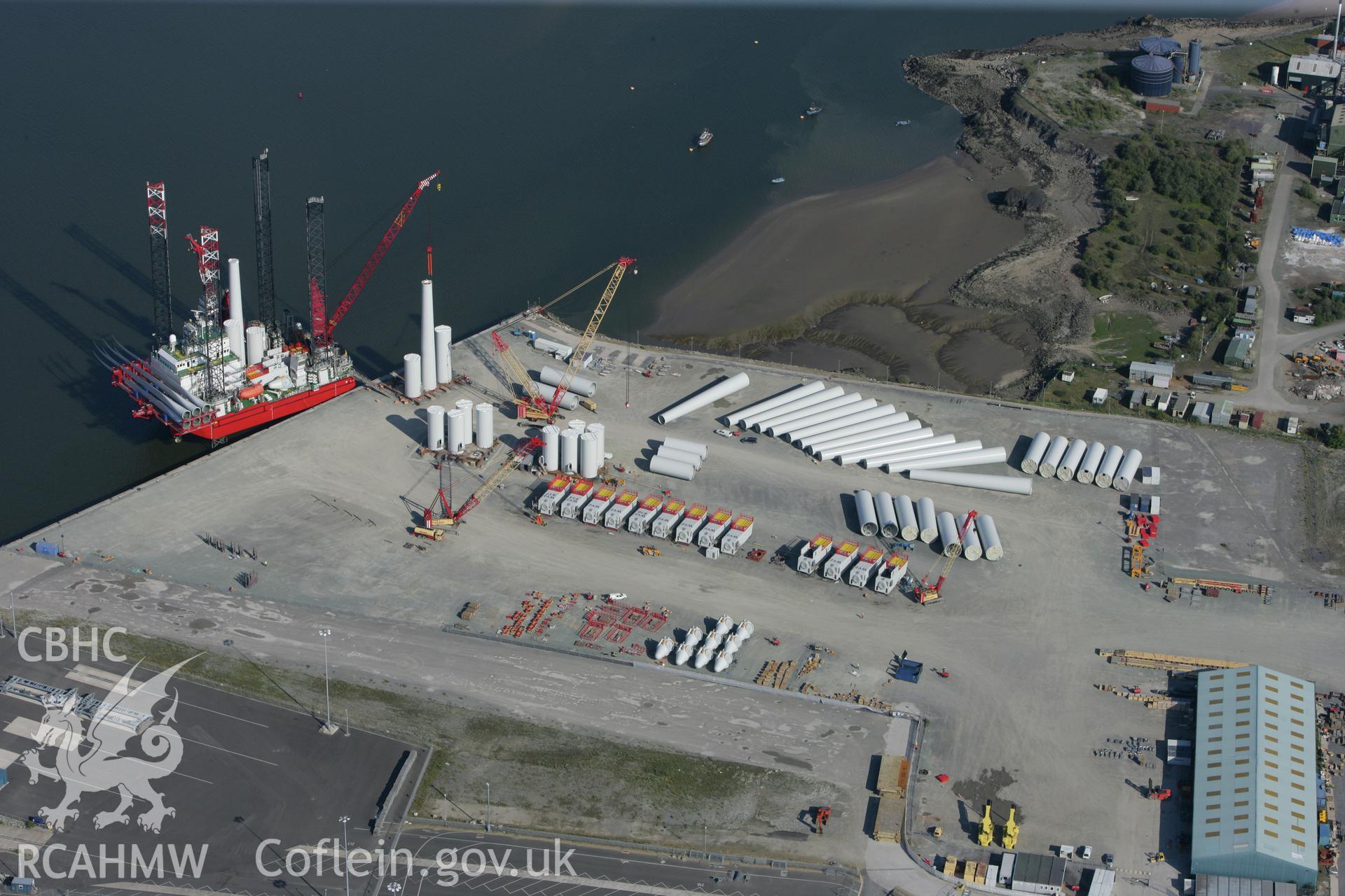 RCAHMW colour oblique photograph of Mostyn Quay. Taken by Toby Driver and Oliver Davies on 27/07/2011.