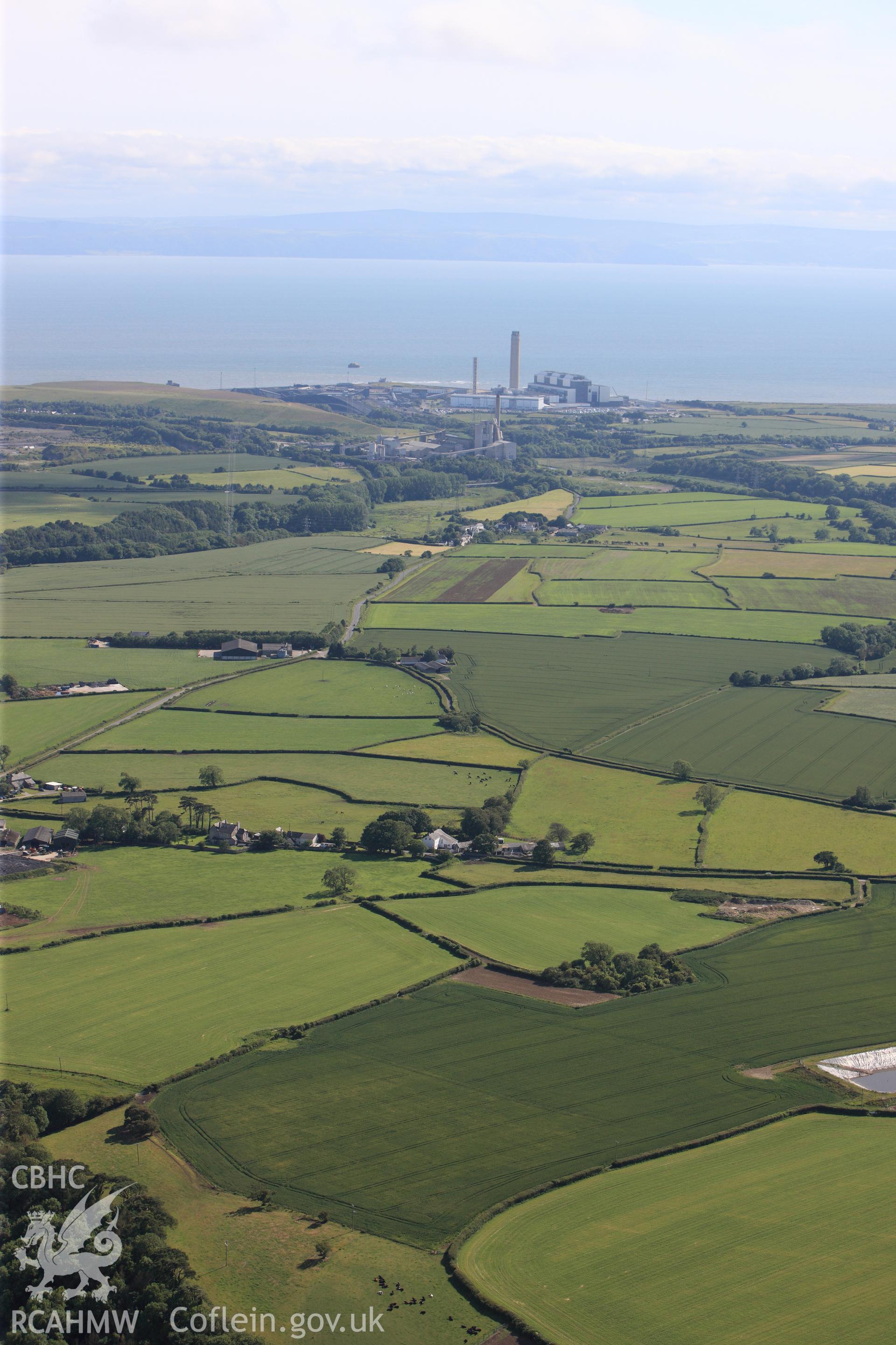 RCAHMW colour oblique photograph of Aberthaw power station. Taken by Toby Driver on 13/06/2011.