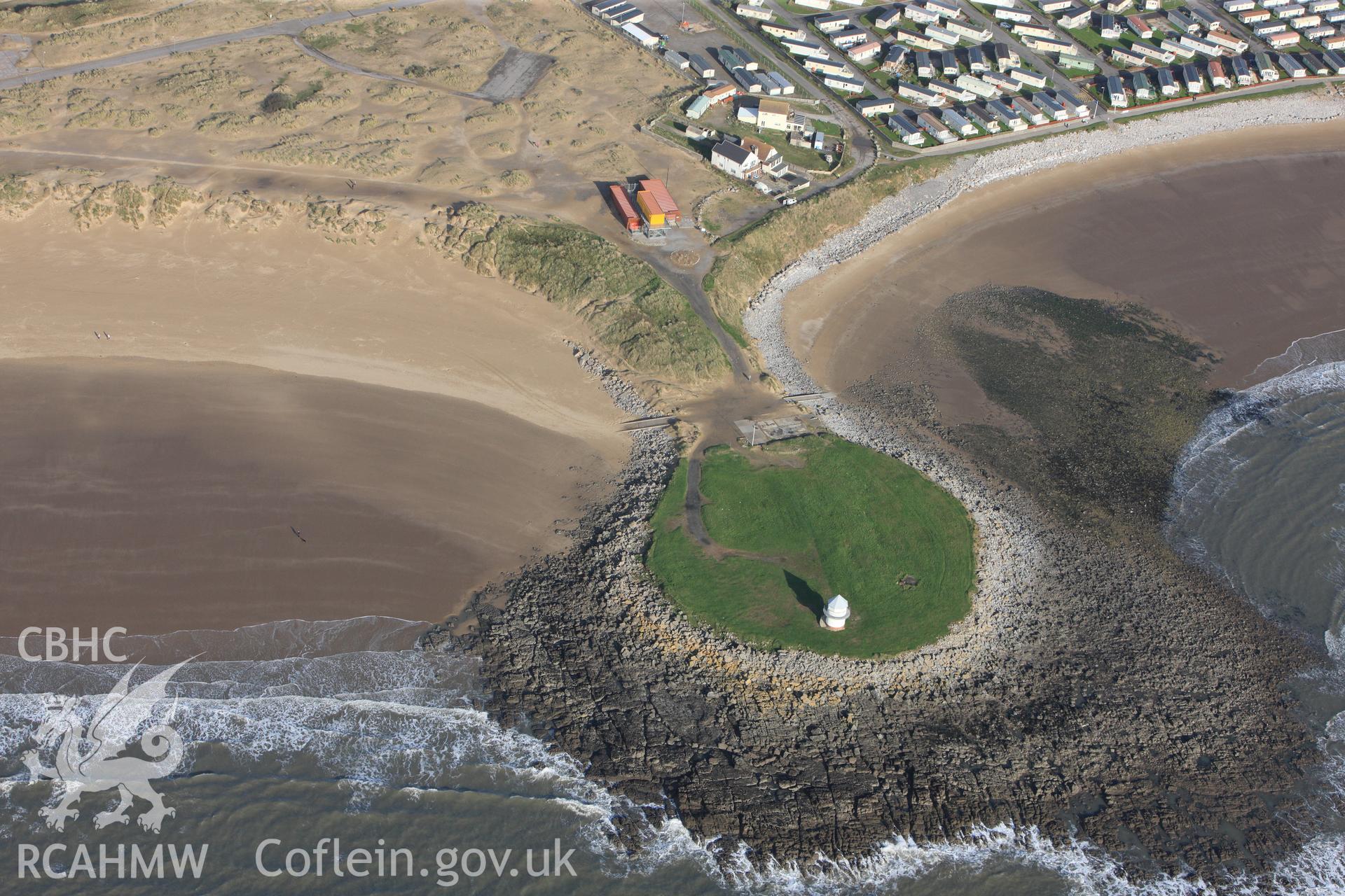 RCAHMW colour oblique photograph of Tower, Rhych Point, Porthcawl. Taken by Toby Driver on 17/11/2011.
