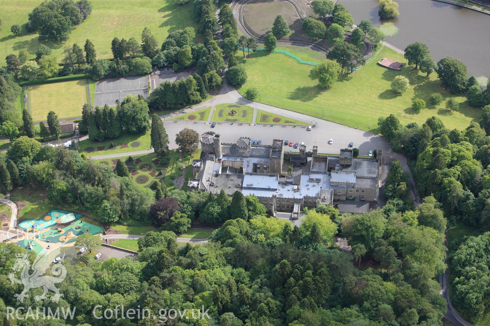 RCAHMW colour oblique photograph of Cyfarthfa Castle, Merthyr Tydfil. Taken by Toby Driver on 13/06/2011.
