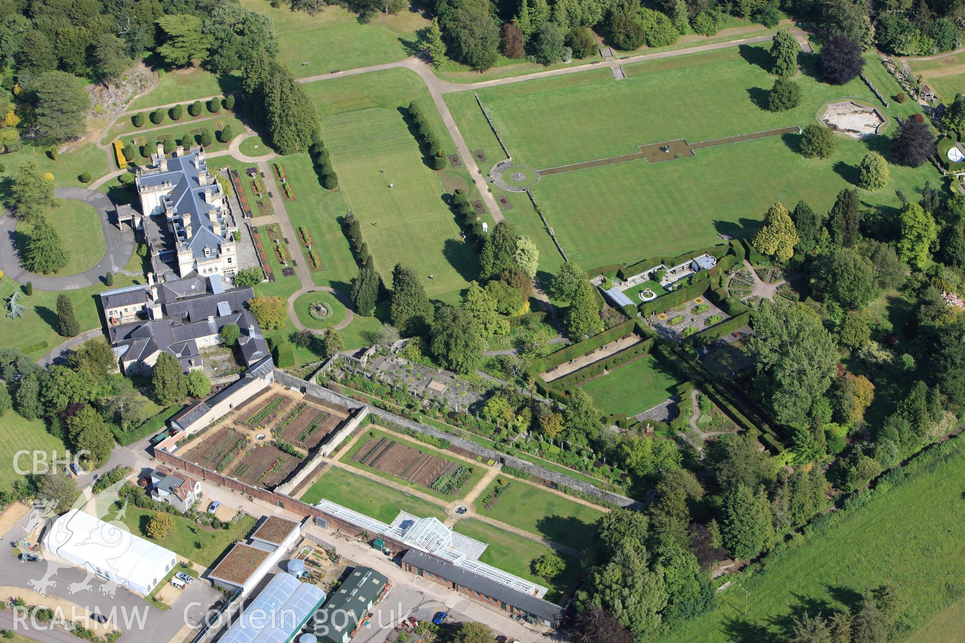 RCAHMW colour oblique photograph of Dyffryn House. Taken by Toby Driver on 13/06/2011.