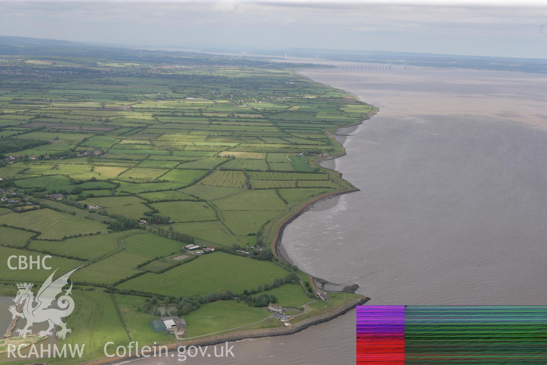RCAHMW colour oblique photograph of Goldcliff intertidal features. Taken by Toby Driver on 13/06/2011.