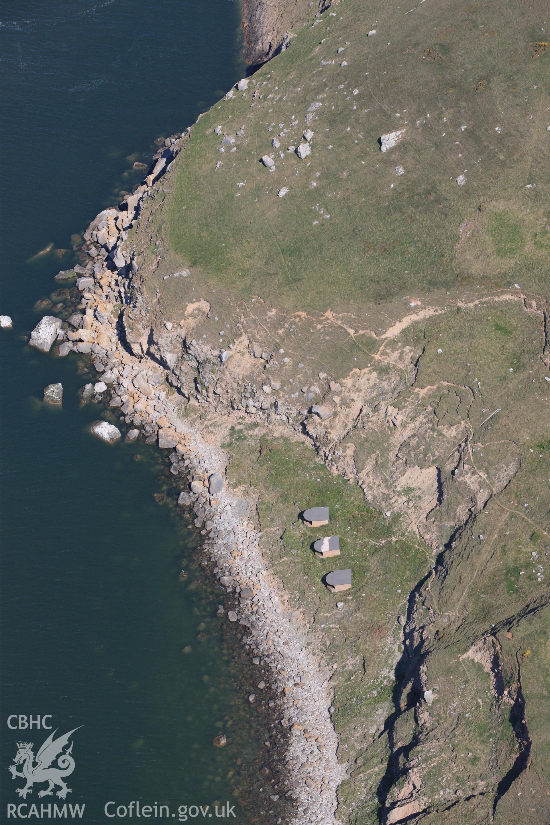 RCAHMW colour oblique photograph of Former Royal Artillery Coast Artillery School, Great Orme's Head. Taken by Toby Driver on 03/05/2011.