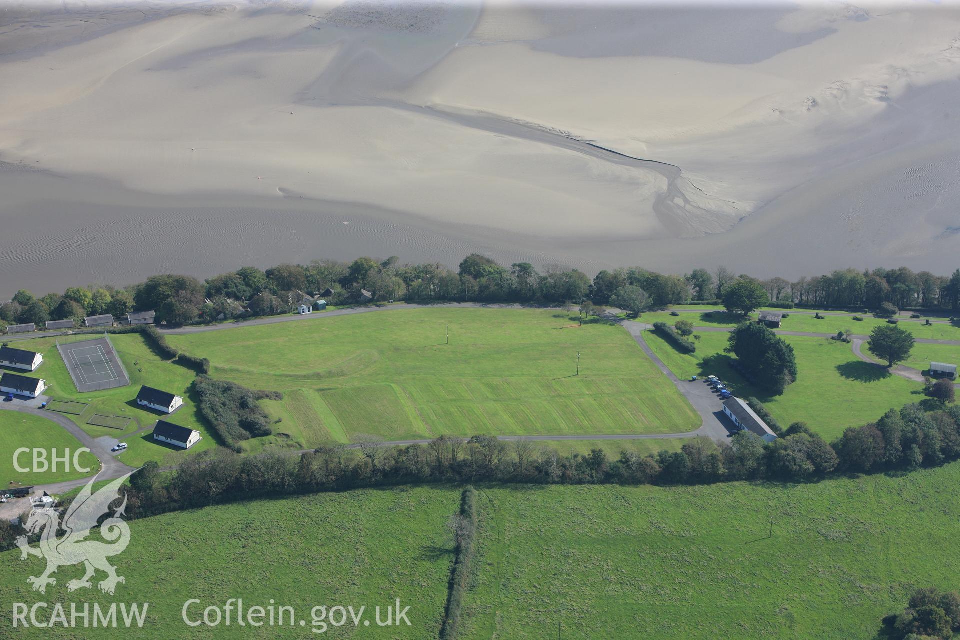 RCAHMW colour oblique photograph of Glan-y-mor fort, viewed from the north-west. Taken by Toby Driver and Oliver Davies on 28/09/2011.
