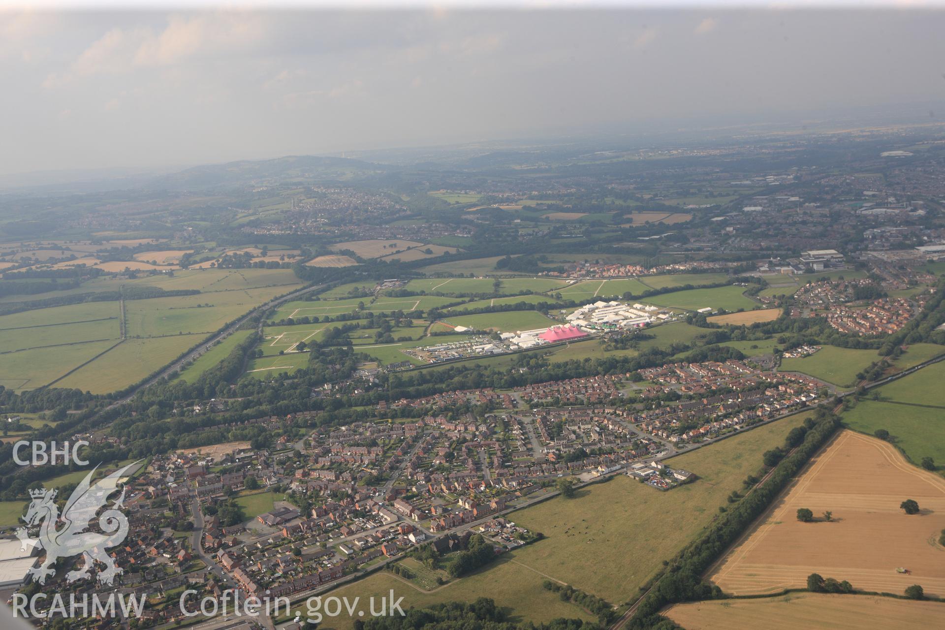 RCAHMW colour oblique photograph of The National Eisteddfod, 2011. Taken by Toby Driver and Oliver Davies on 27/07/2011.