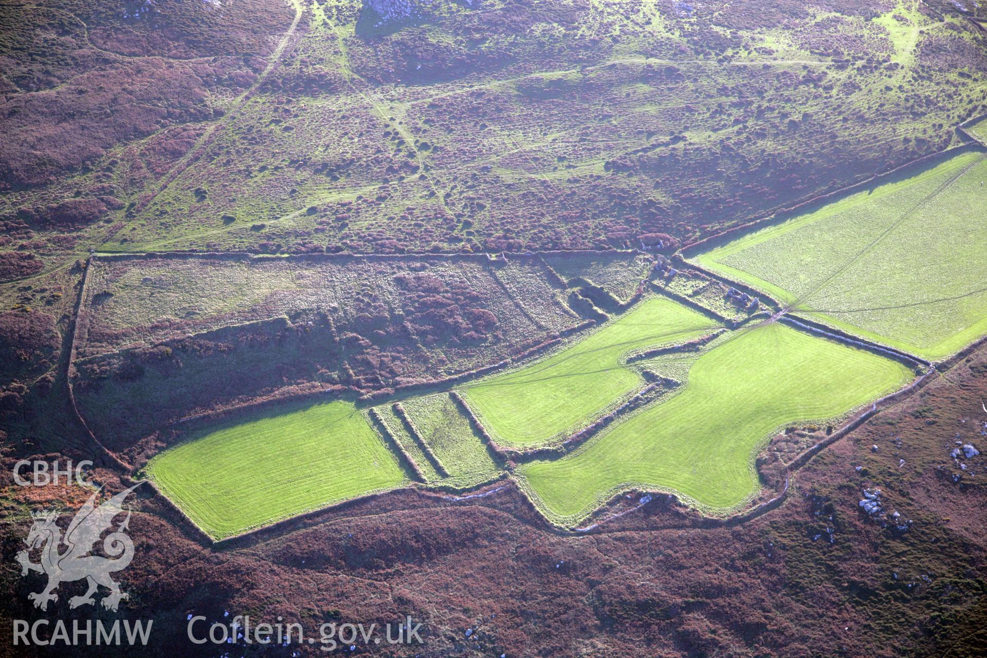 RCAHMW colour oblique photograph of Maes y Mynydd, viewed from the north-east. Taken by O. Davies & T. Driver on 22/11/2013.