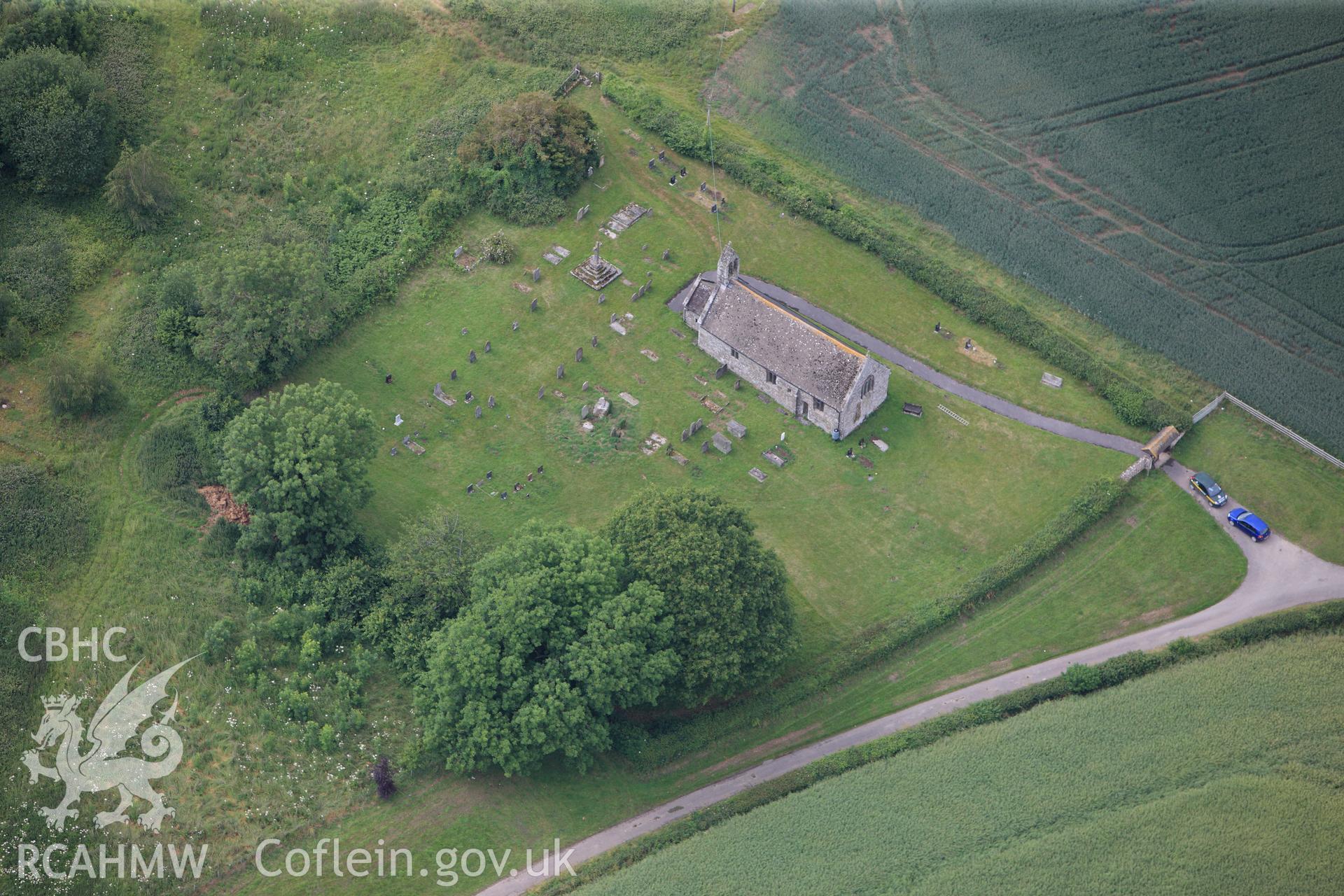 RCAHMW colour oblique photograph of St David's Church, Trostrey. Taken by Toby Driver on 13/06/2011.
