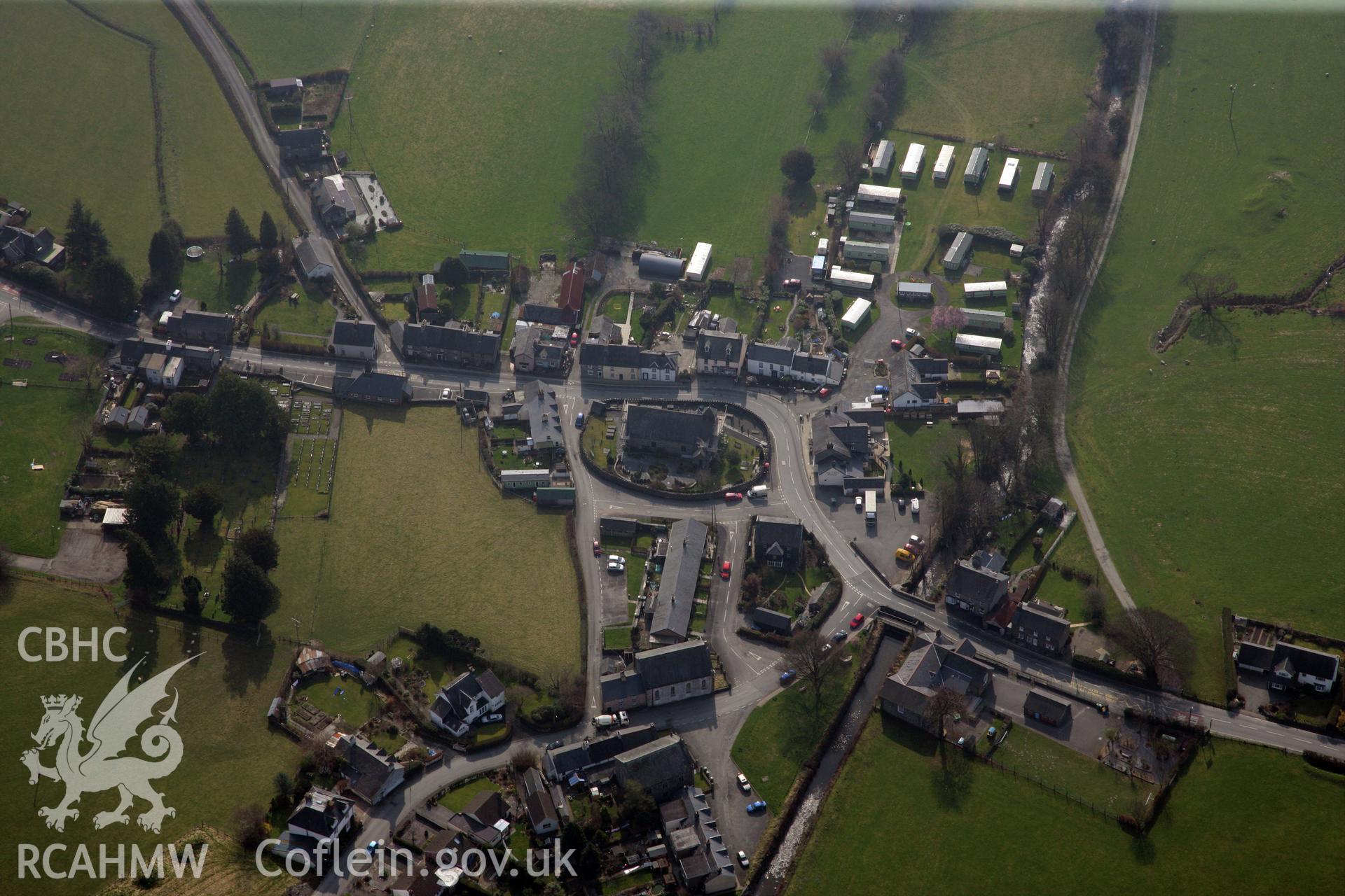 RCAHMW colour oblique photograph of St Peter & Vincula's Church, Pennal. Taken by Toby Driver on 25/03/2011.