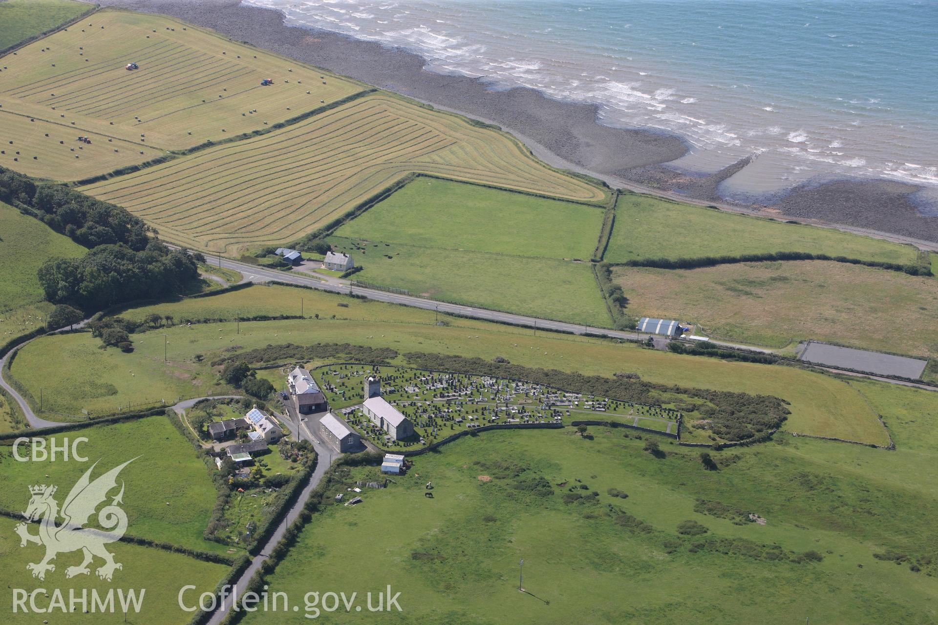 RCAHMW colour oblique photograph of Maes yr Eglwys. Taken by Toby Driver and Oliver Davies on 28/06/2011.