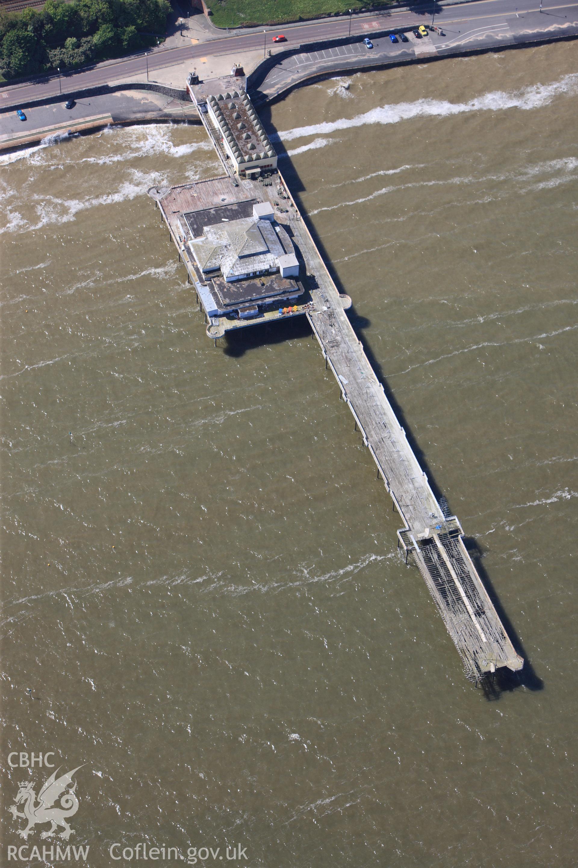 RCAHMW colour oblique photograph of Victoria Pier and Pavillion, Colwyn Bay. Taken by Toby Driver on 03/05/2011.