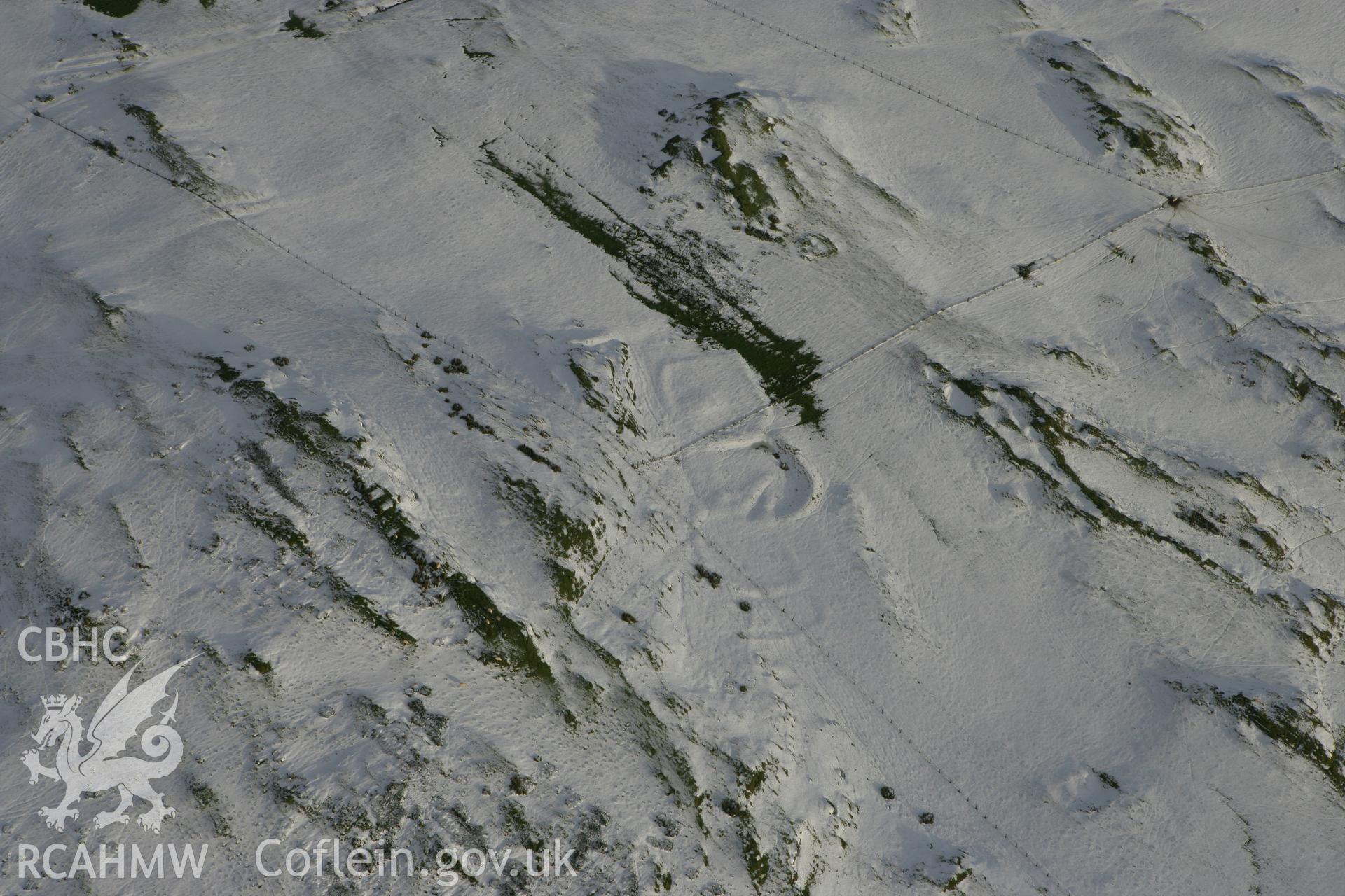 RCAHMW colour oblique photograph of Cefn Goleu enclosure 2, view looking south. Taken by Toby Driver on 18/12/2011.