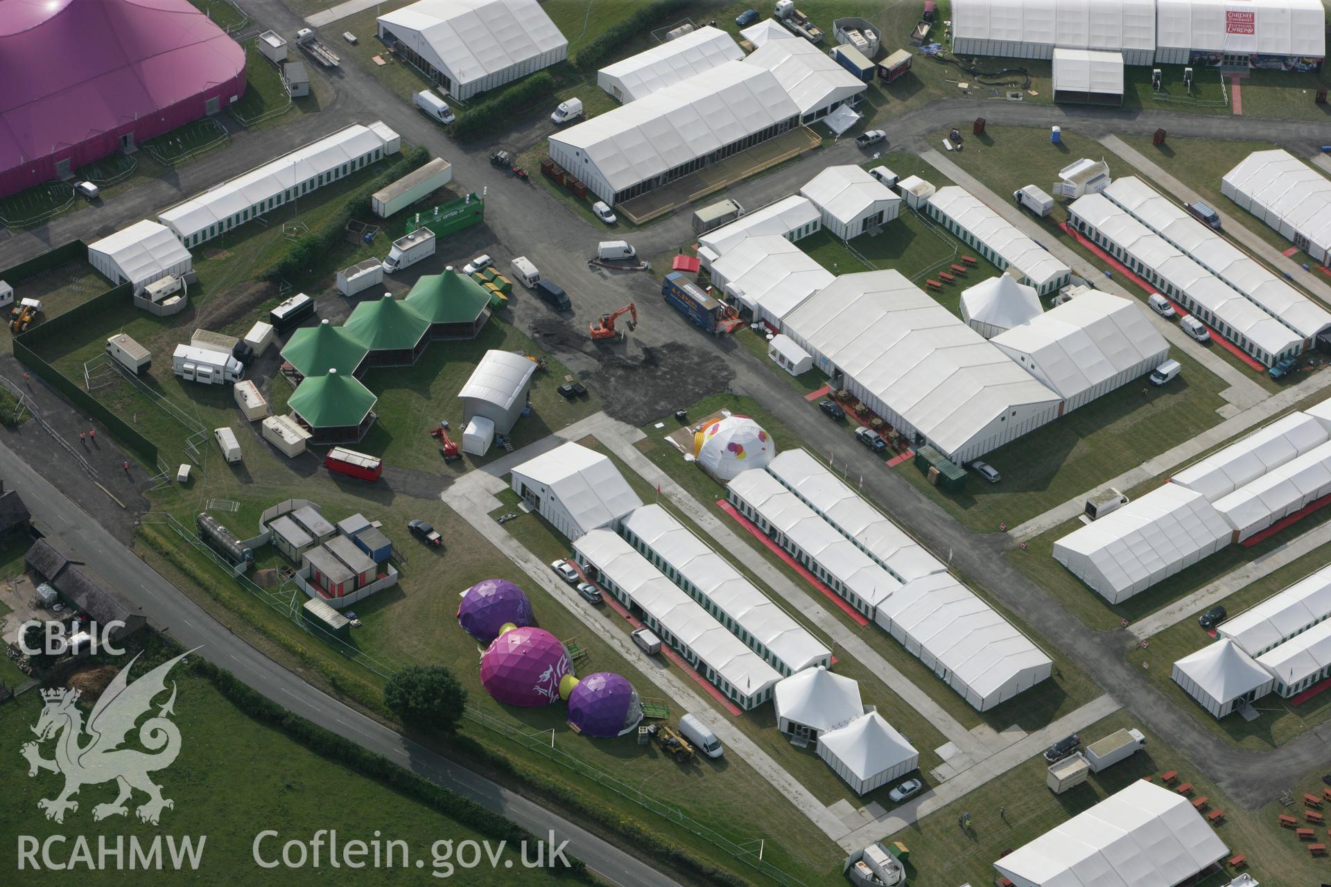 RCAHMW colour oblique photograph of The National Eisteddfod, 2011. Taken by Toby Driver and Oliver Davies on 27/07/2011.