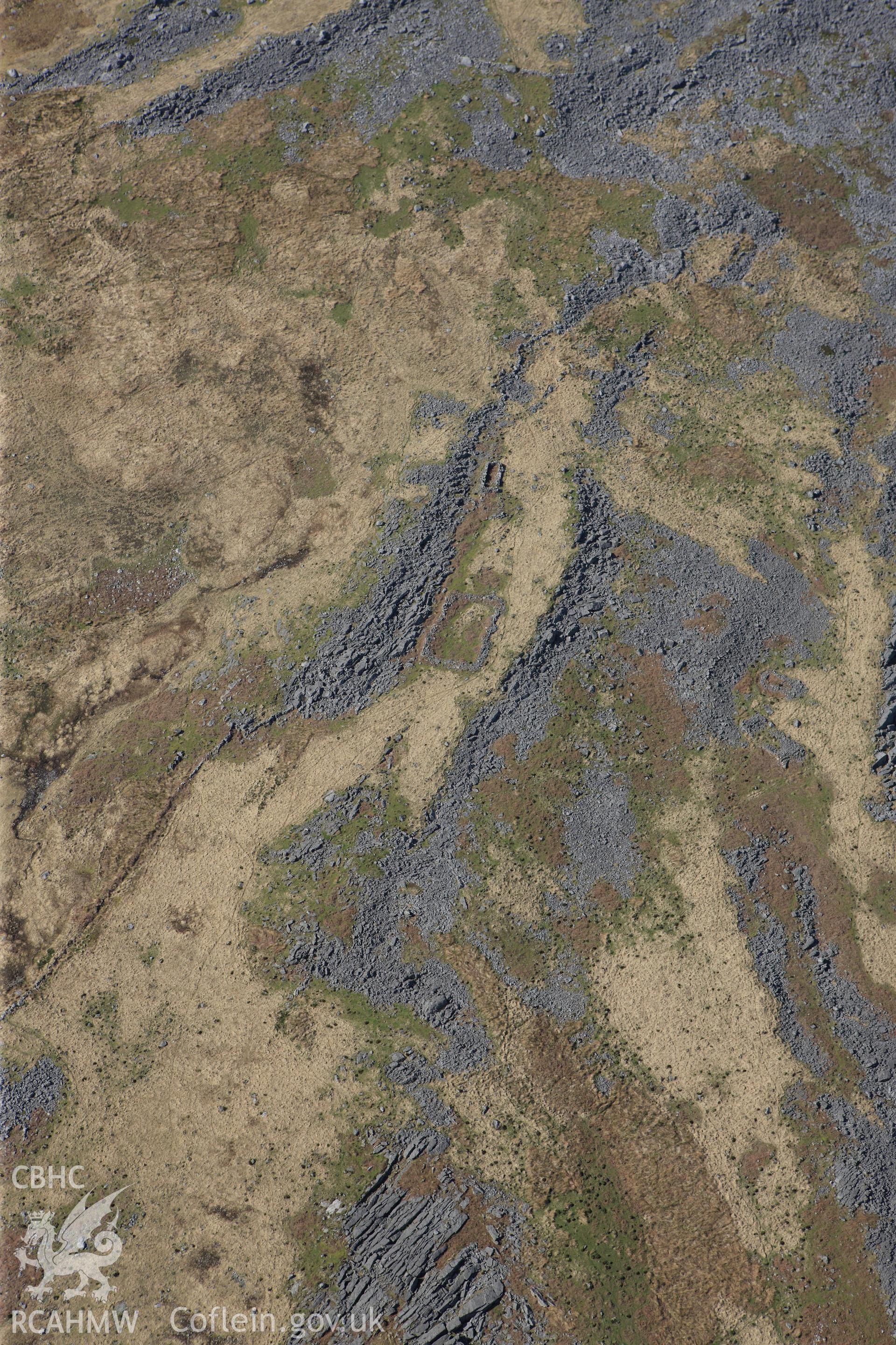 RCAHMW colour oblique photograph of Upper Cwm Twrch, Deserted Rural Settlement. Taken by Toby Driver on 08/04/2011.