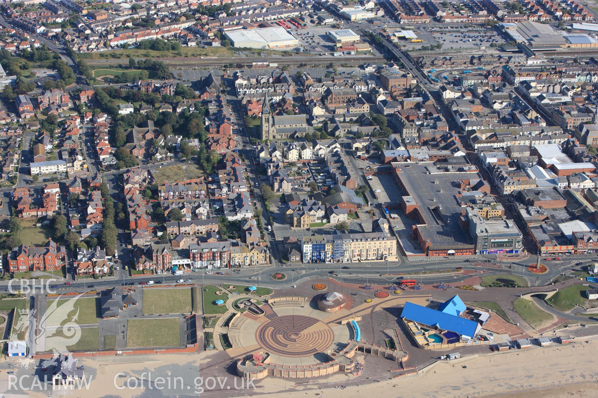 RCAHMW colour oblique photograph of Open air swimming baths, Rhyl. Taken by Toby Driver and Oliver Davies on 27/07/2011.