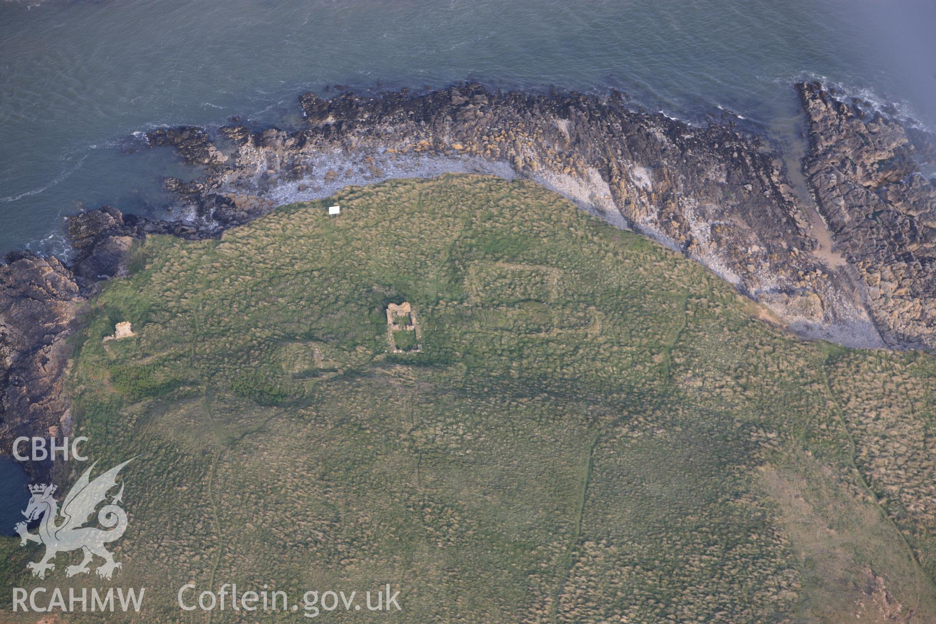 RCAHMW colour oblique photograph of Medieval hermitage site on Burry Holms. Taken by Toby Driver and Oliver Davies on 04/05/2011.