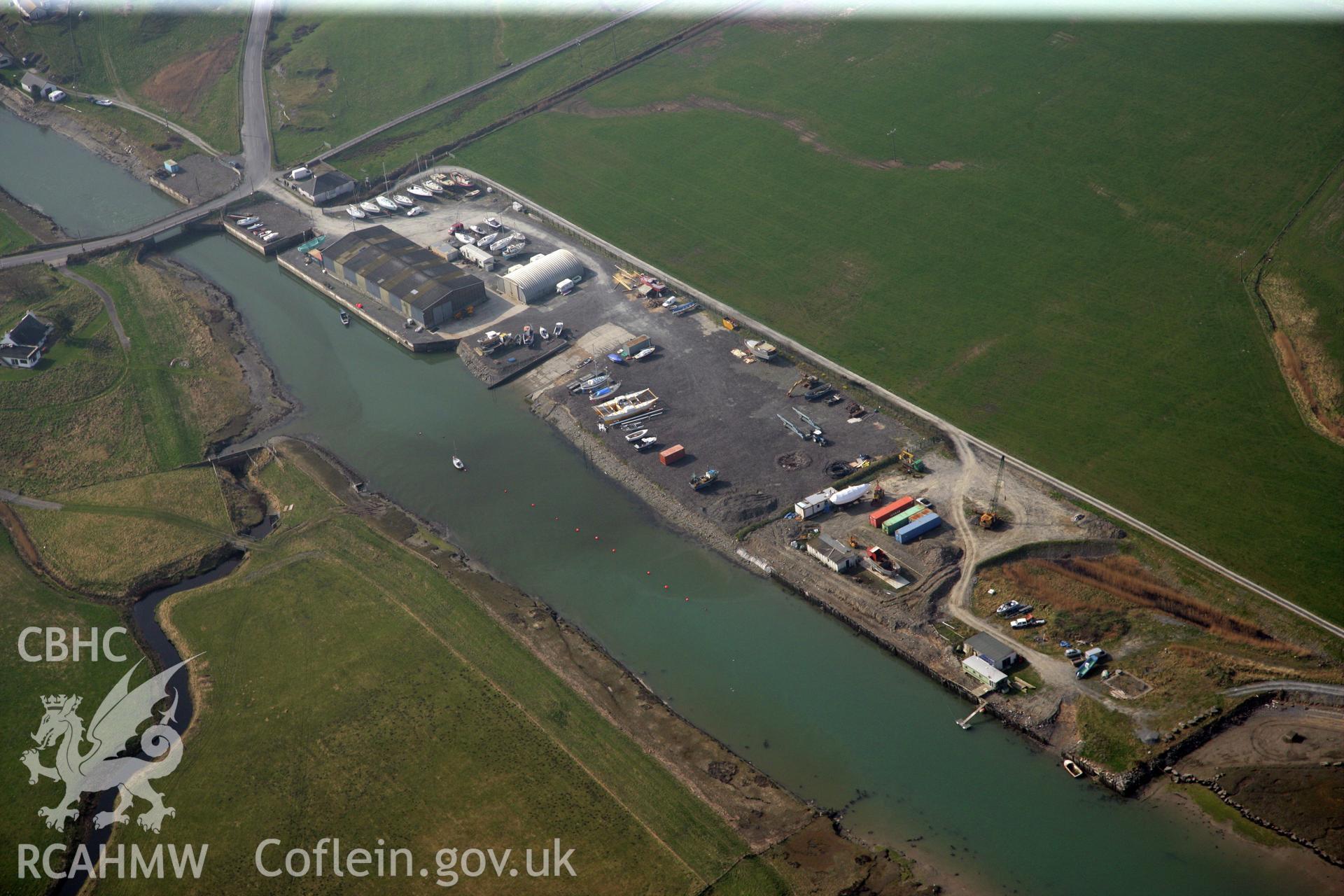 RCAHMW colour oblique photograph of West Wharf, Aber Leri. Taken by Toby Driver on 25/03/2011.