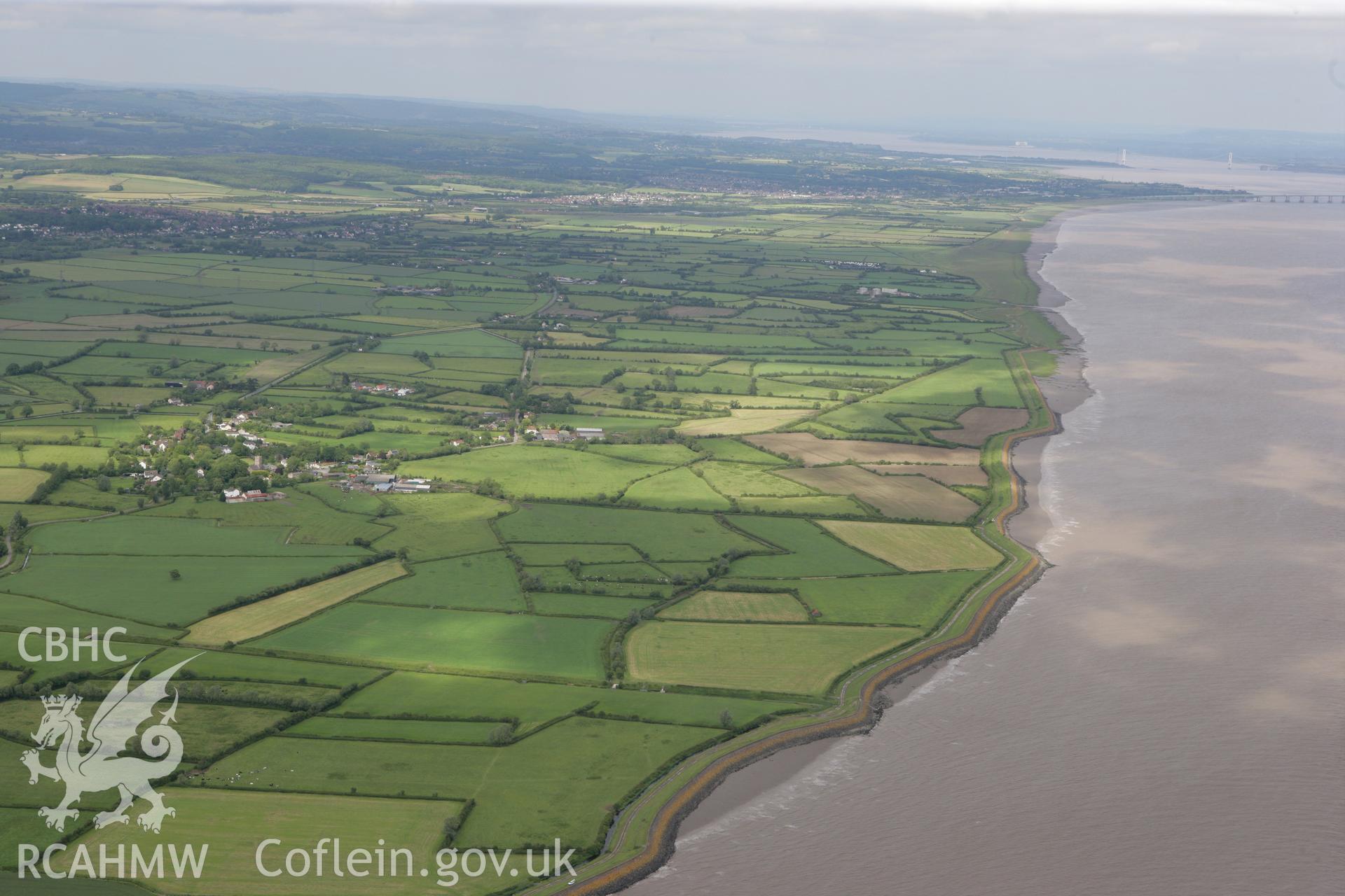 RCAHMW colour oblique photograph of Goldcliff intertidal features. Taken by Toby Driver on 13/06/2011.
