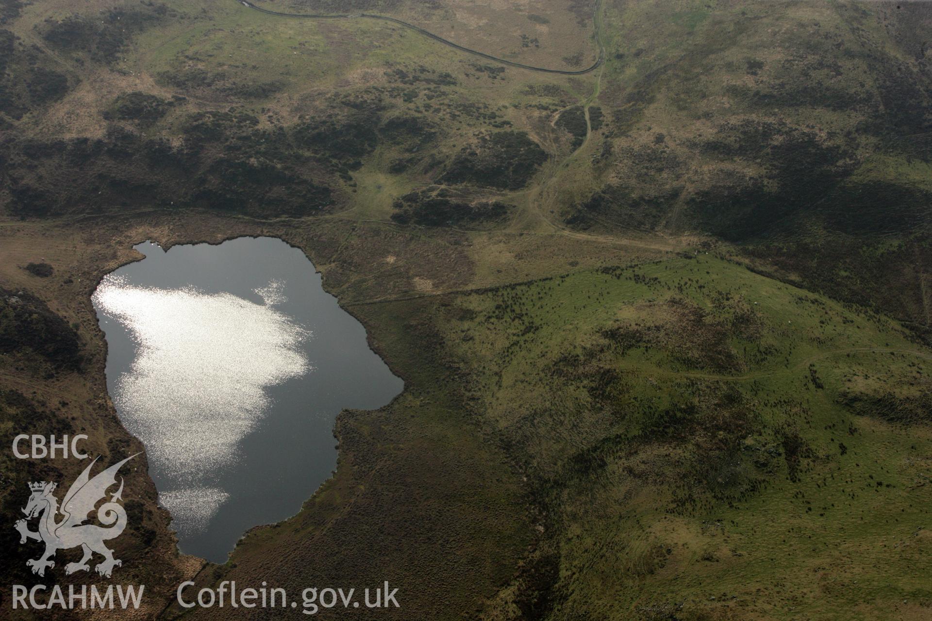 RCAHMW colour oblique photograph of Llyn Barfog. Taken by Toby Driver on 25/03/2011.