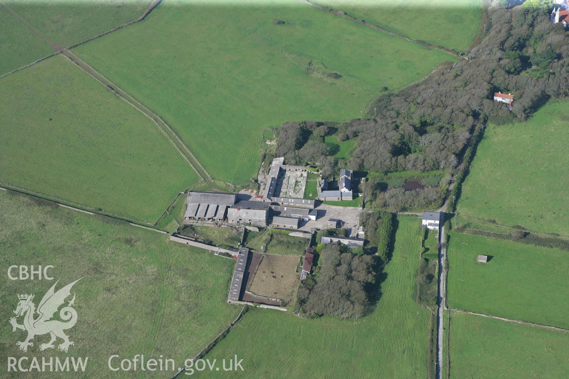 RCAHMW colour oblique photograph of Caldey Priory and garden, Caldey Island, viewed from the south. Taken by Toby Driver and Oliver Davies on 28/09/2011.