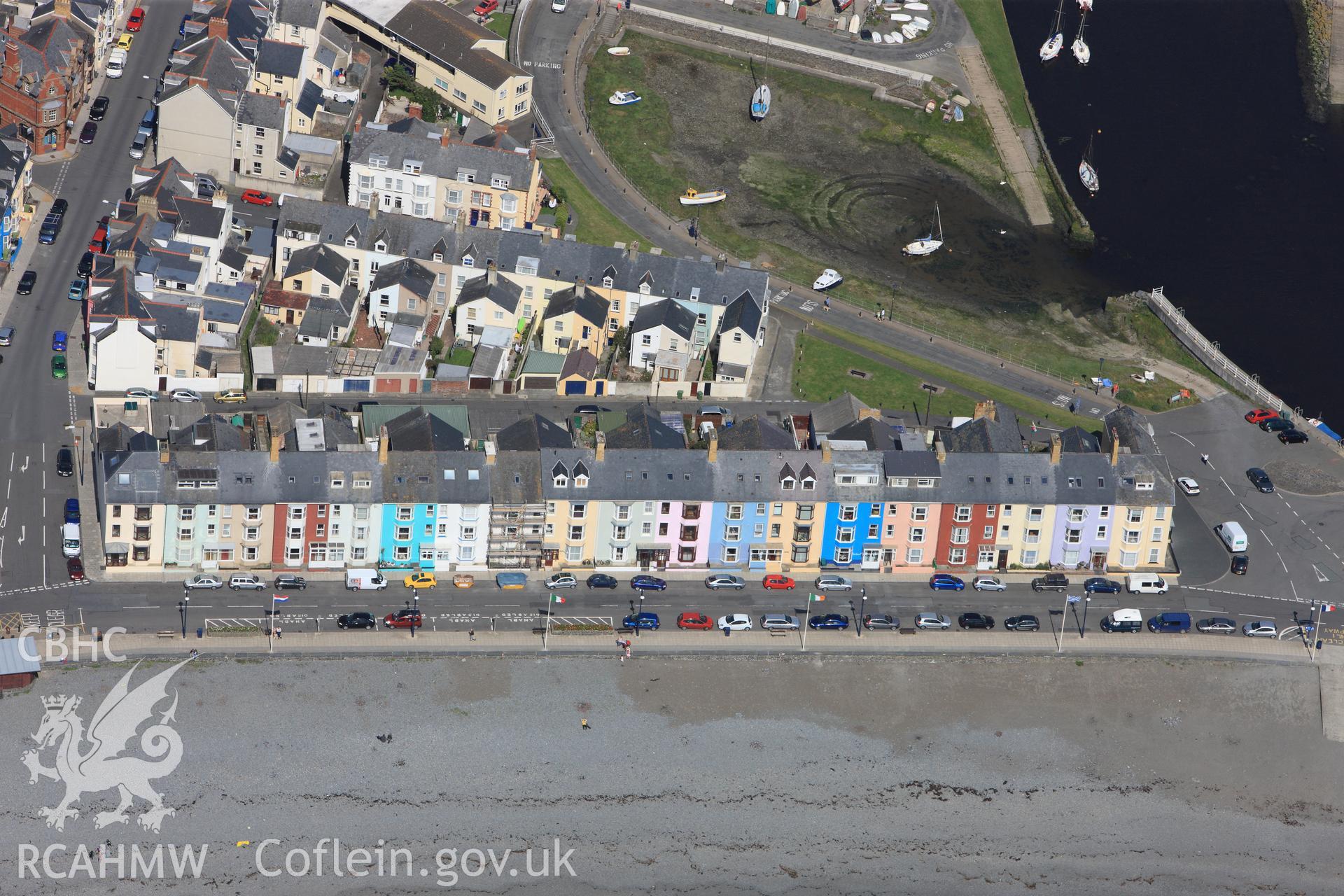 RCAHMW colour oblique photograph of Aberystwyth harbour. Taken by Toby Driver and Oliver Davies on 28/06/2011.