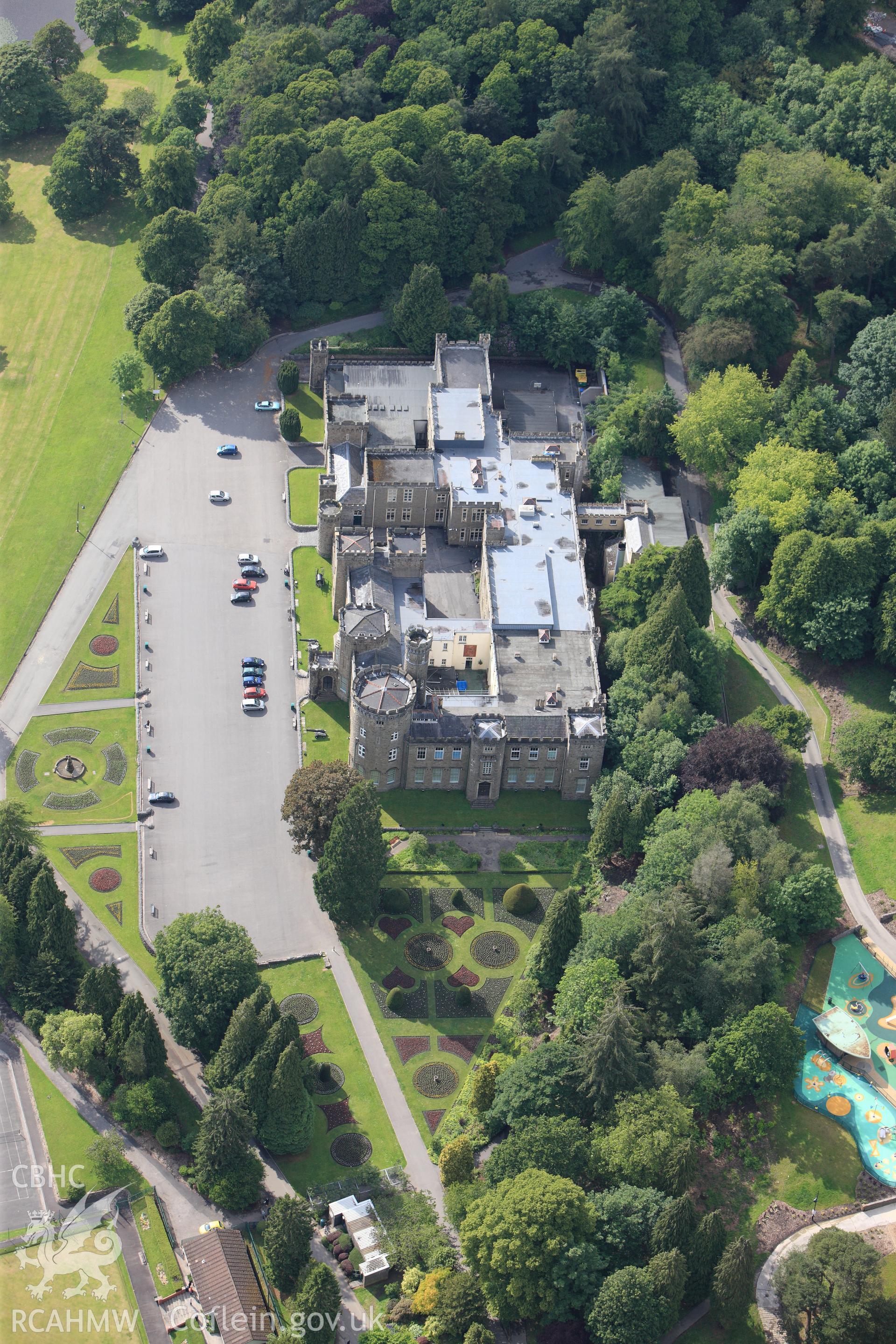 RCAHMW colour oblique photograph of Cyfarthfa Castle, Merthyr Tydfil. Taken by Toby Driver on 13/06/2011.
