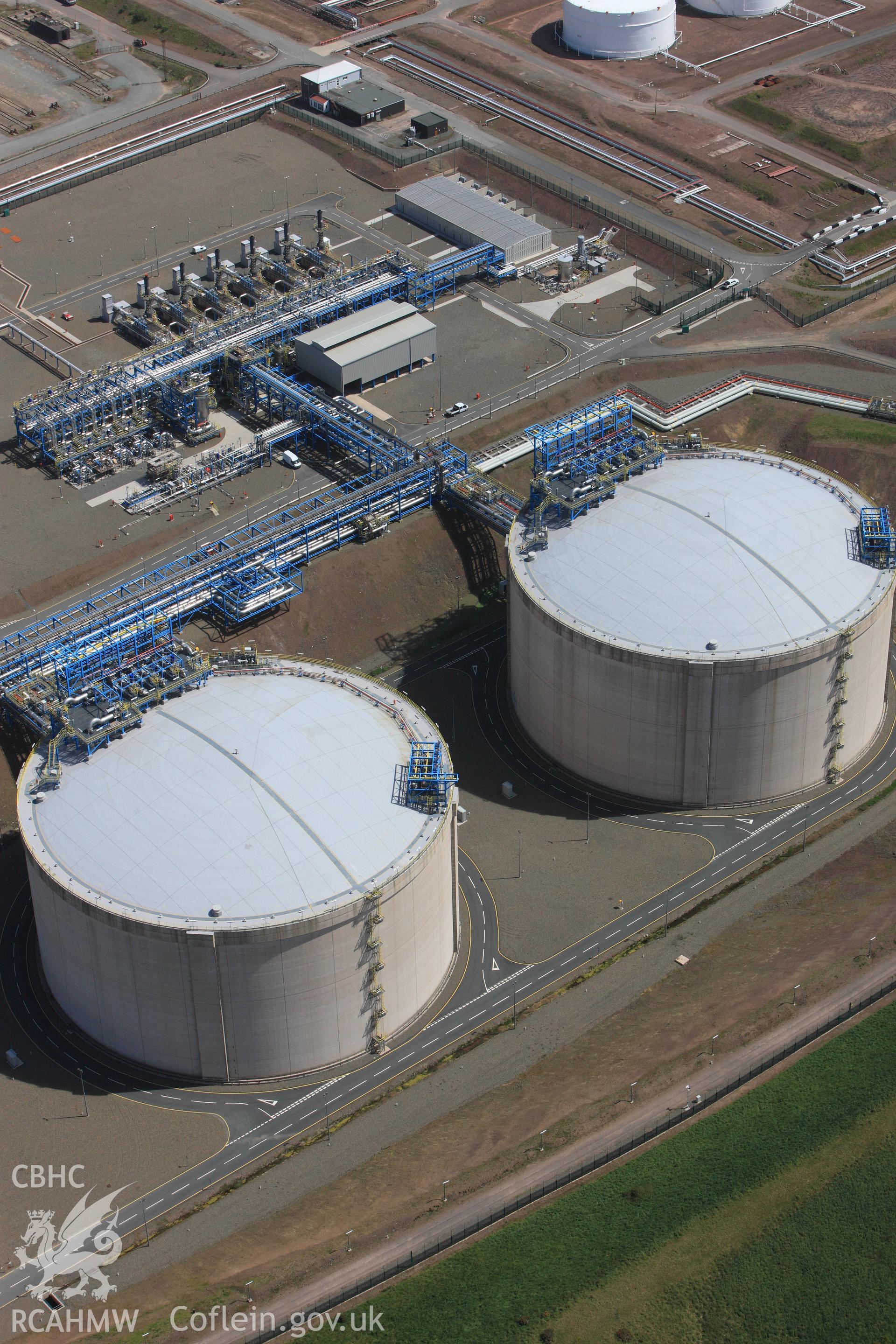 RCAHMW colour oblique photograph of Gulf Oil Refinery. Taken by Toby Driver on 24/05/2011.