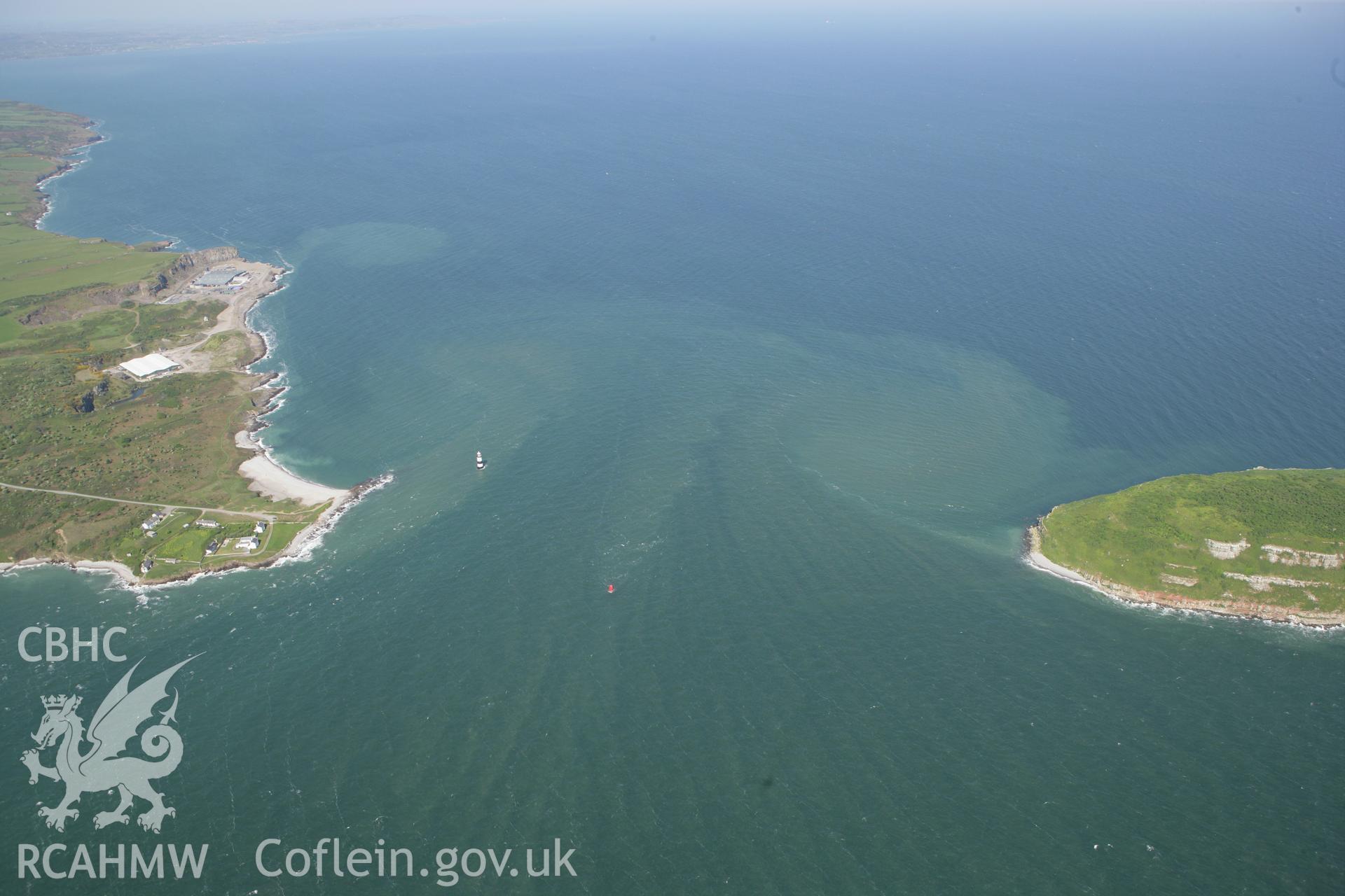 RCAHMW colour oblique photograph of Trwyn-Du Lighthouse. Taken by Toby Driver on 03/05/2011.