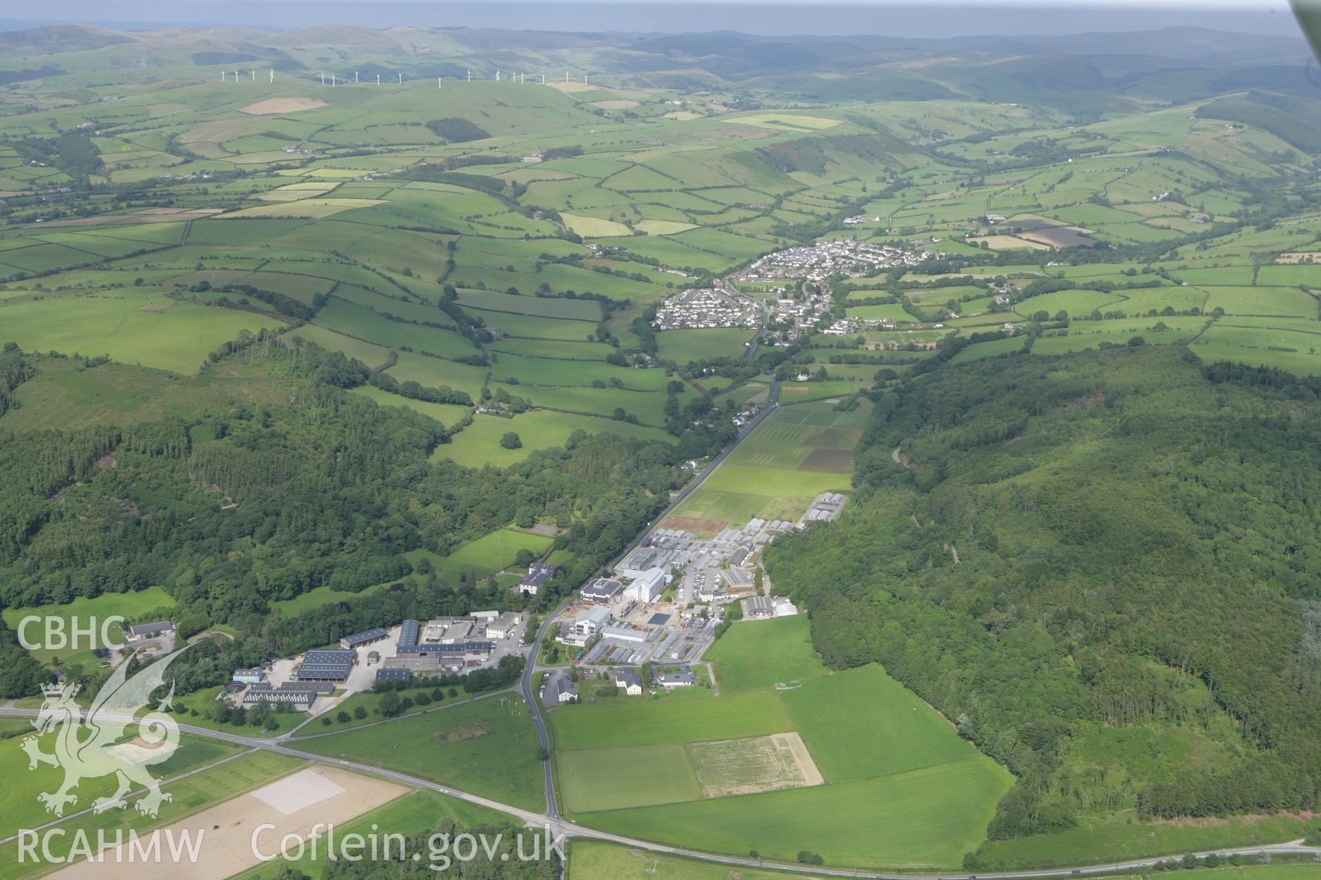 RCAHMW colour oblique photograph of Penrhyncoch village. Taken by Toby Driver and Oliver Davies on 28/06/2011.