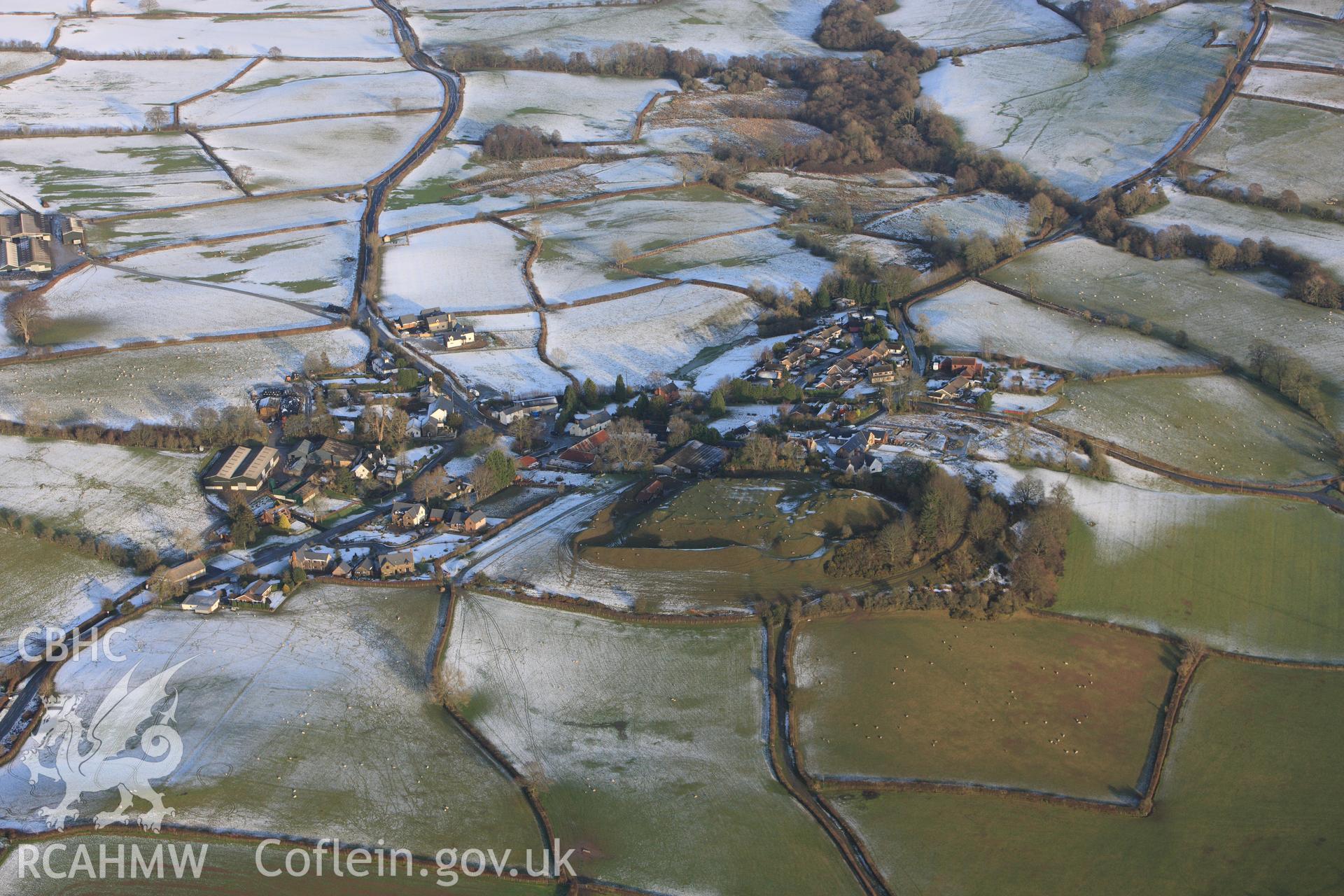 RCAHMW colour oblique photograph of Paincastle, view from west. Taken by Toby Driver on 18/12/2011.