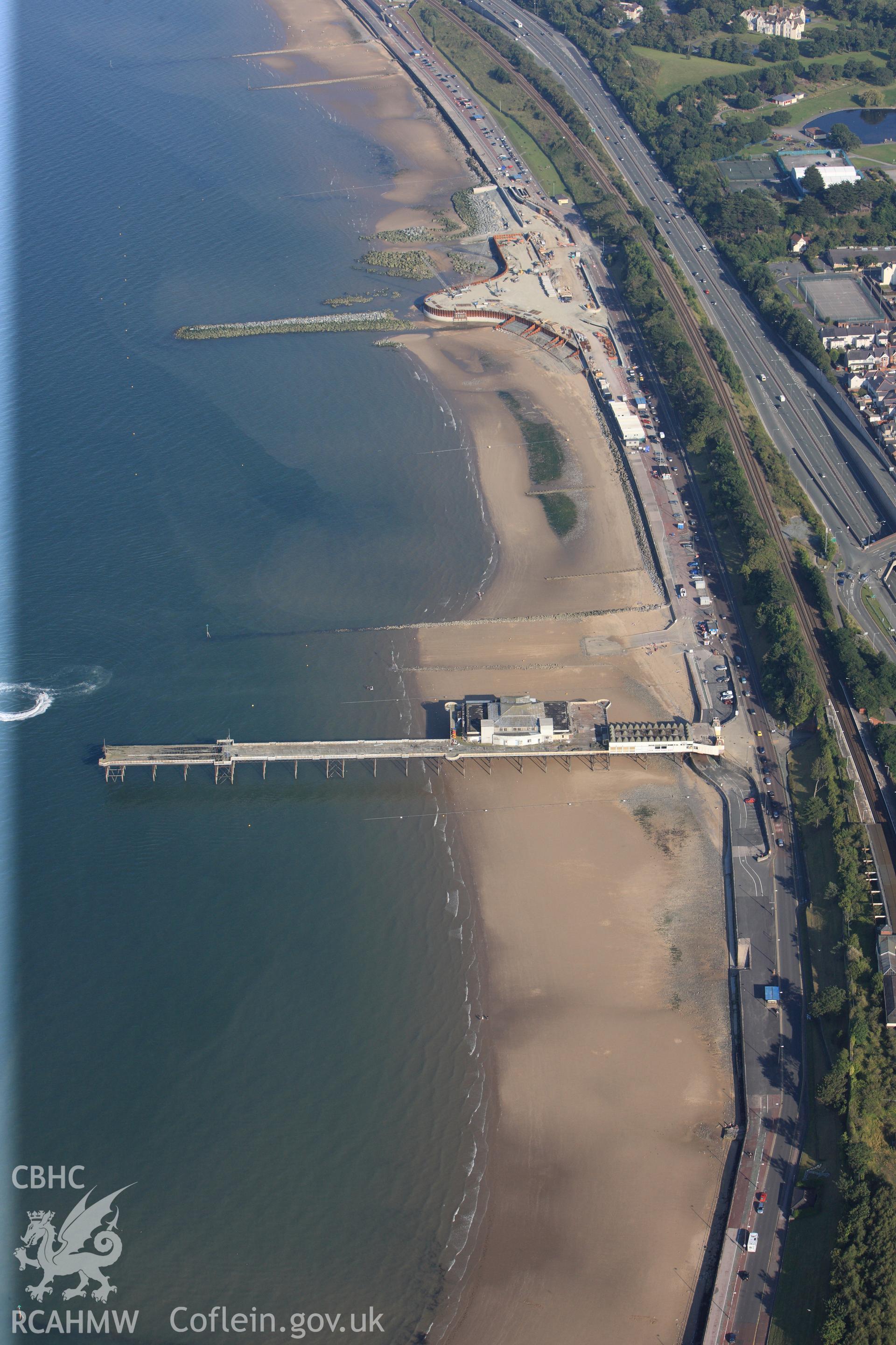 RCAHMW colour oblique photograph of Victoria Pier and pavilion. Taken by Toby Driver and Oliver Davies on 27/07/2011.
