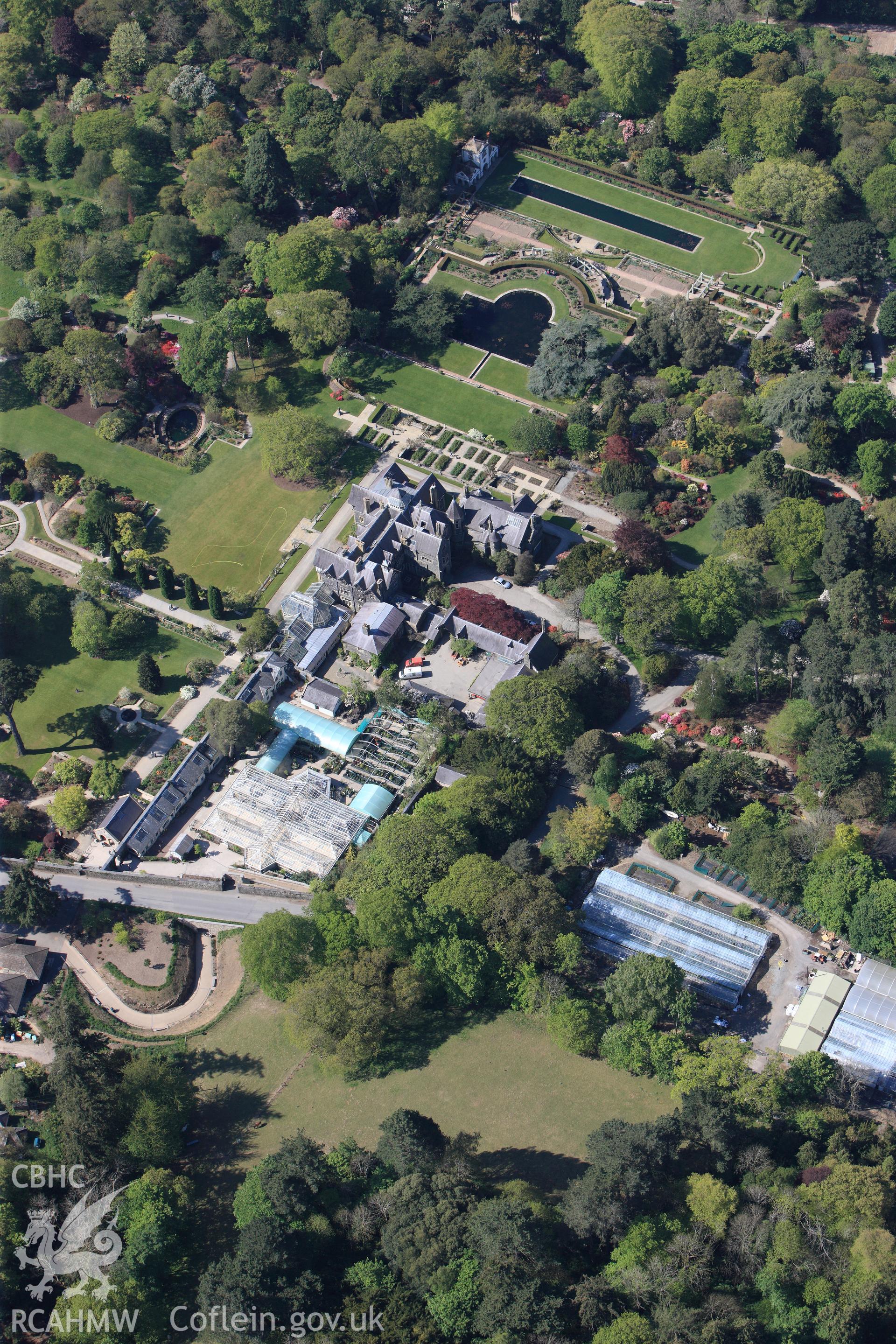 RCAHMW colour oblique photograph of Bodnant Gardens. Taken by Toby Driver on 03/05/2011.