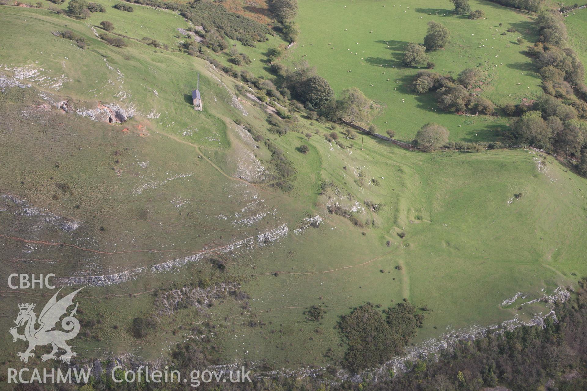 RCAHMW colour oblique photograph of Moel Hiraddug Camp. Taken by Toby Driver on 04/10/2011.