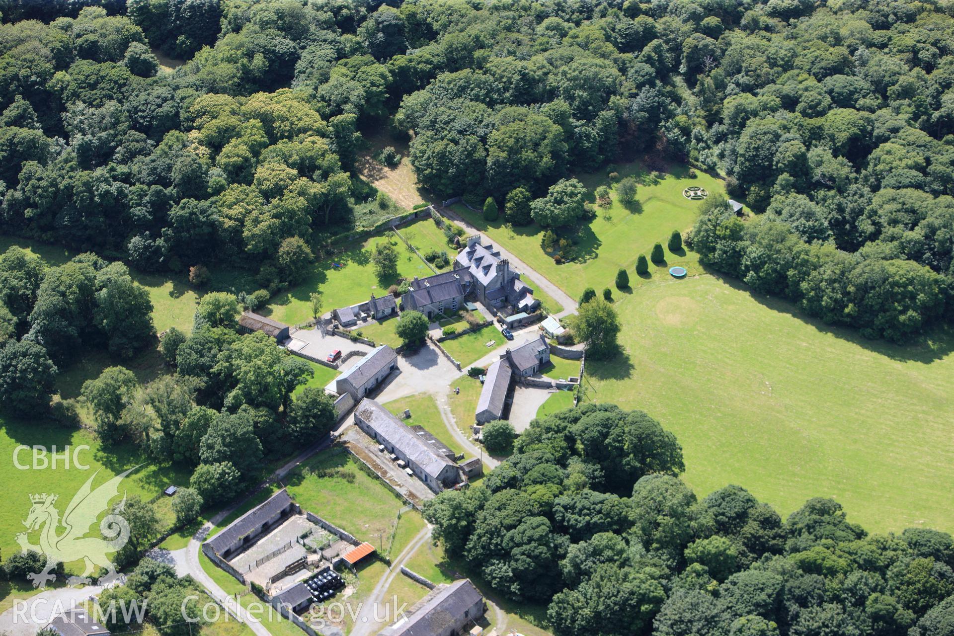 RCAHMW colour oblique photograph of Plas Llugwy. Taken by Toby Driver on 20/07/2011.
